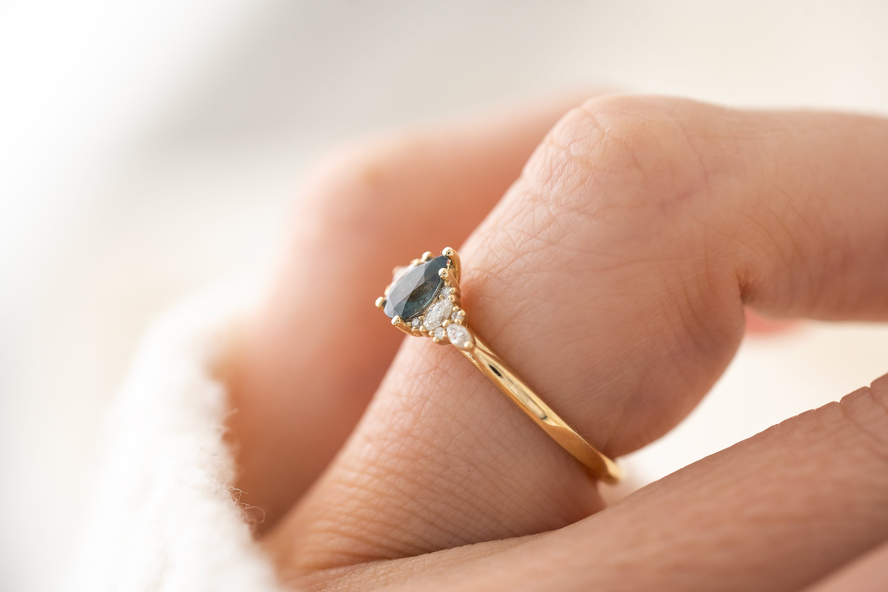 The Maeve Ring | 0.45 CT Pear Alexandrite - Lavender Creek Gems
