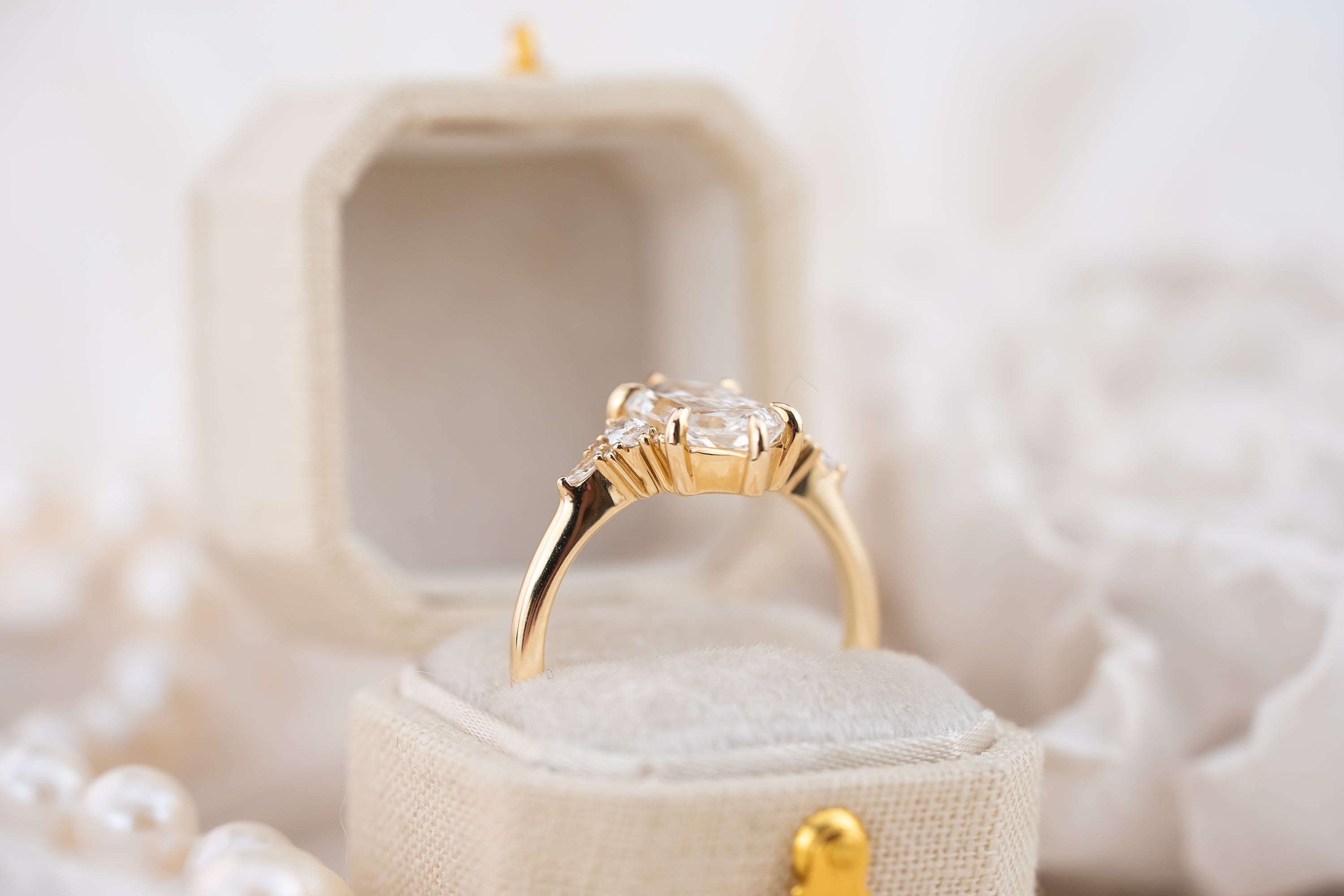 The Low Maeve Ring | 2 CT Elongated Hexagon Diamond - Lavender Creek Gems