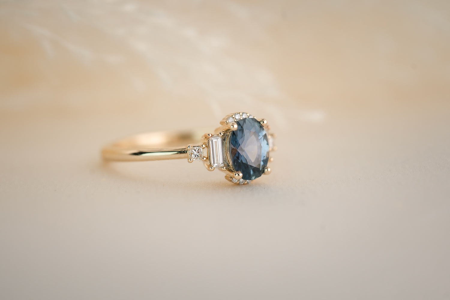 The Sura 1 CT Oval Blue Sapphire Ring - Lavender Creek Gems