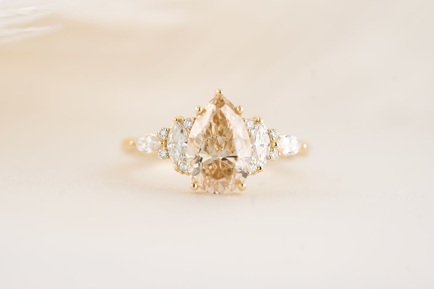 The Maeve Ring - 2 CT Pear Champagne Diamond - Lavender Creek Gems