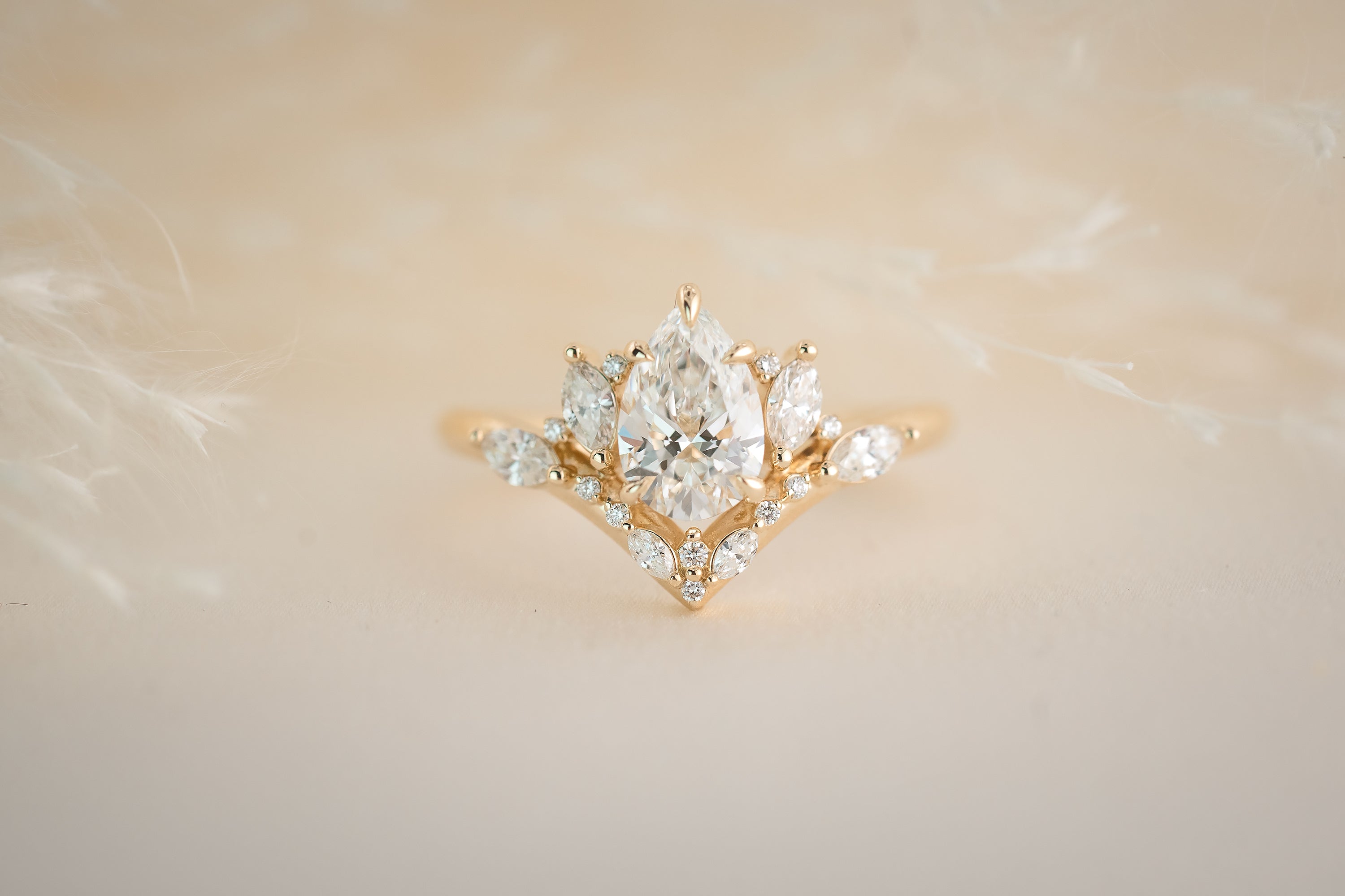 The Aurora 1 CT Pear Diamond Ring - Lavender Creek Gems