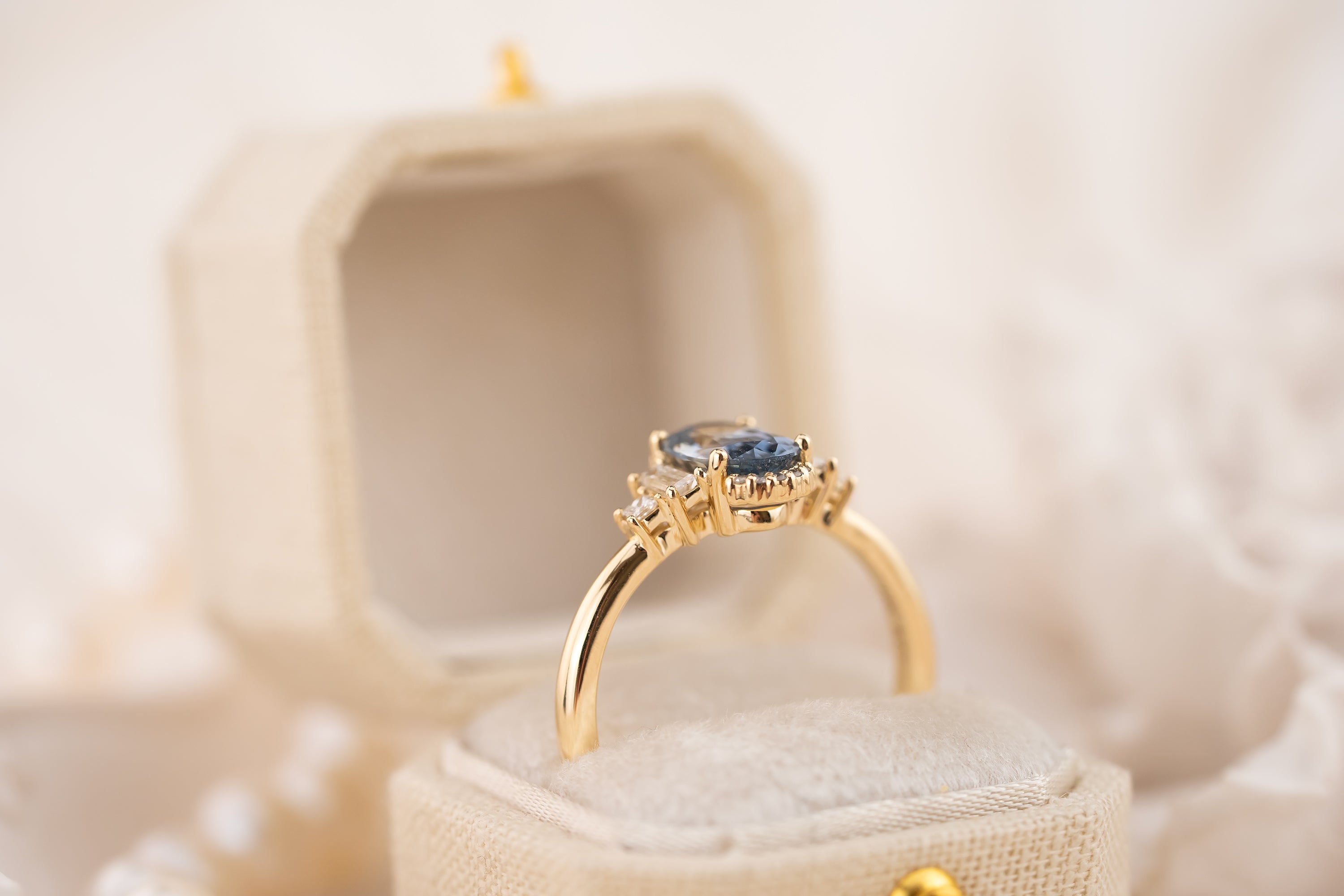 The Sura Ring | 1.31 CT Oval Blue Sapphire - Lavender Creek Gems
