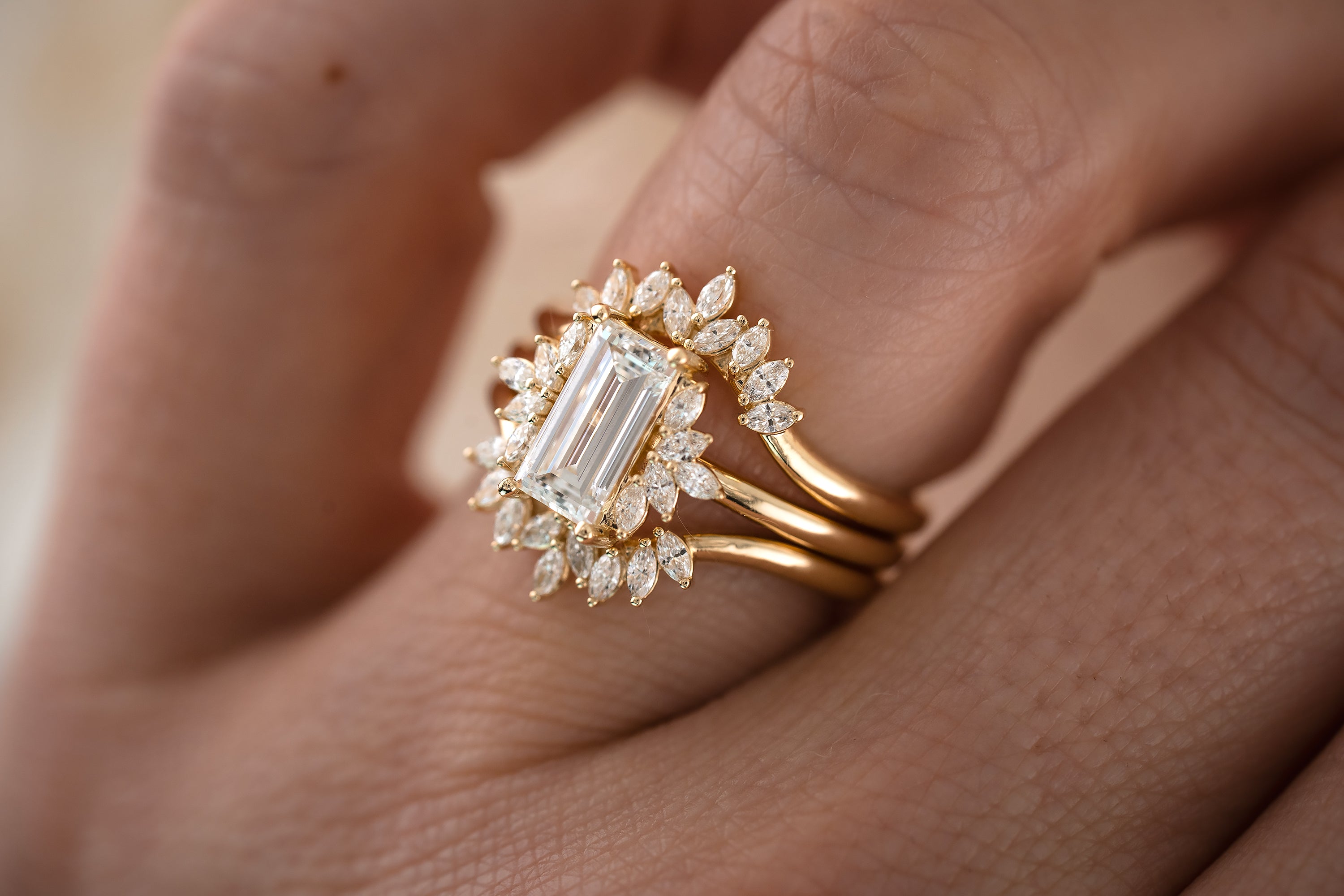 The Mitra Diamond Wedding Set - Lavender Creek Gems