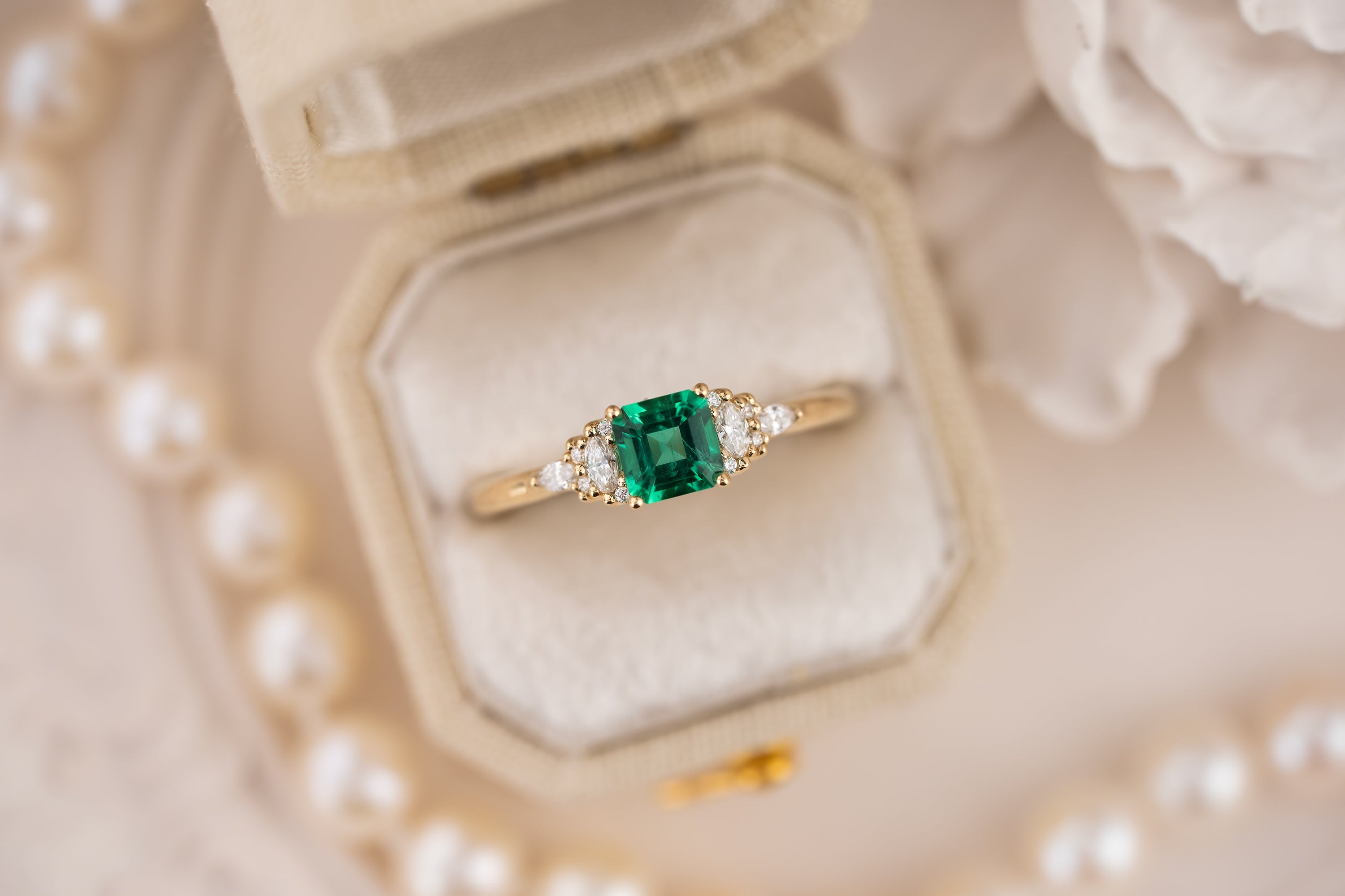 The Mini Maeve Ring | 0.45 CT Asscher Emerald - Lavender Creek Gems