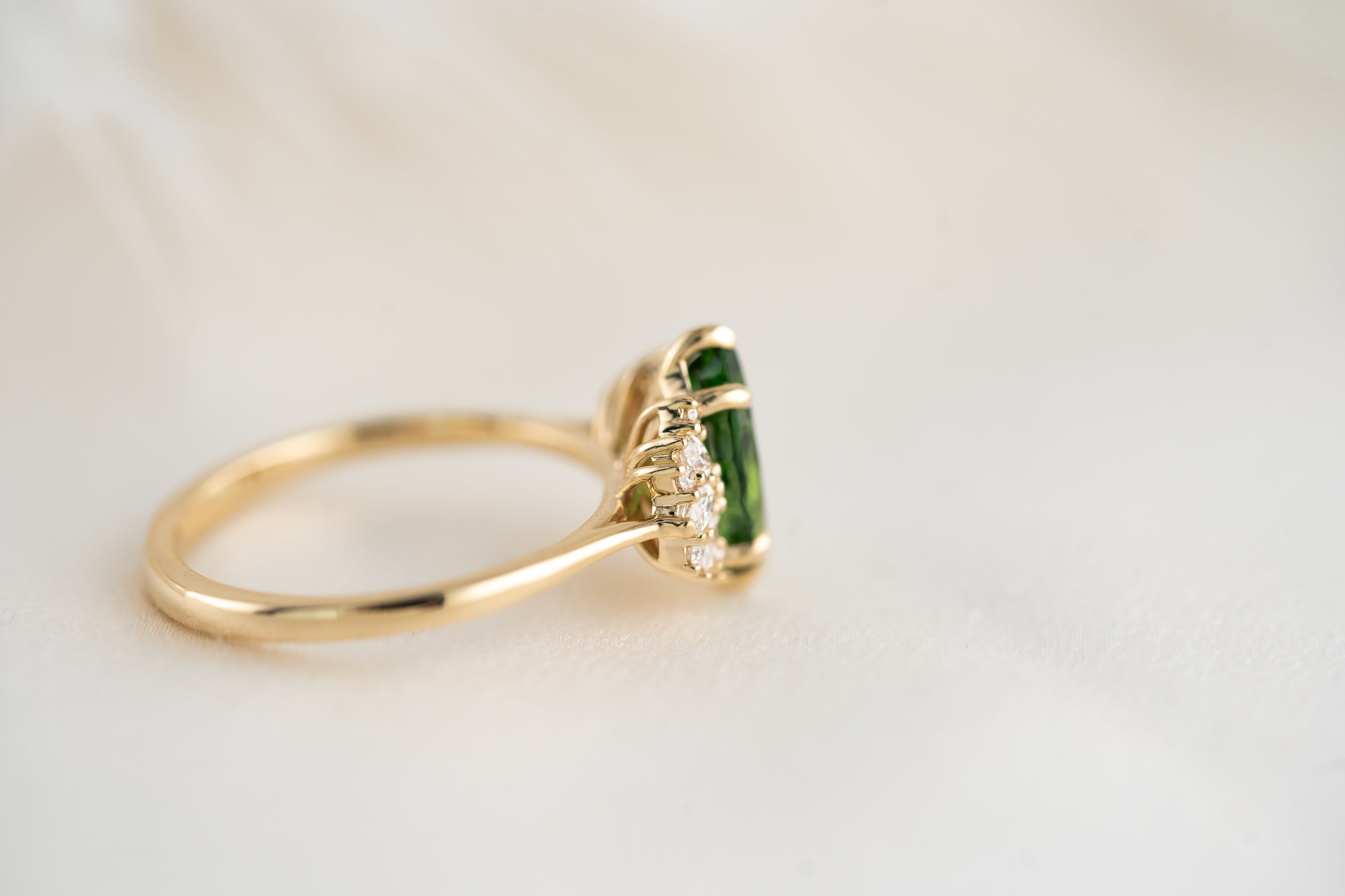 The Ambrosia Ring | 1.46 Marquise Chrome Tourmaline - Lavender Creek Gems