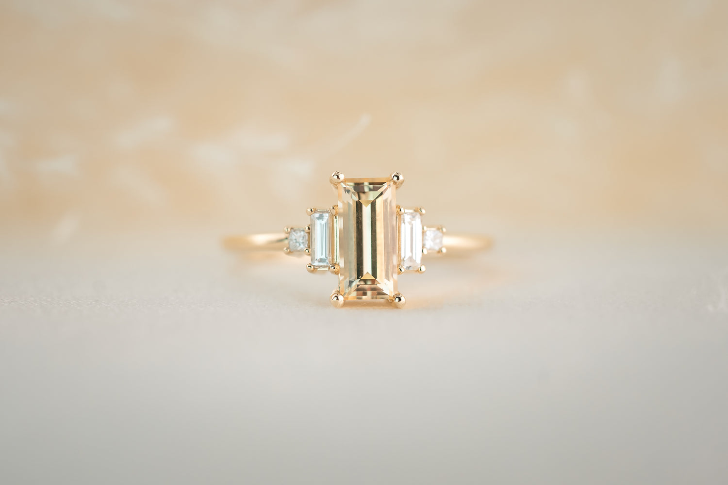 The Mira 1.1 CT Emerald Cut Yellow Sapphire Ring - Lavender Creek Gems