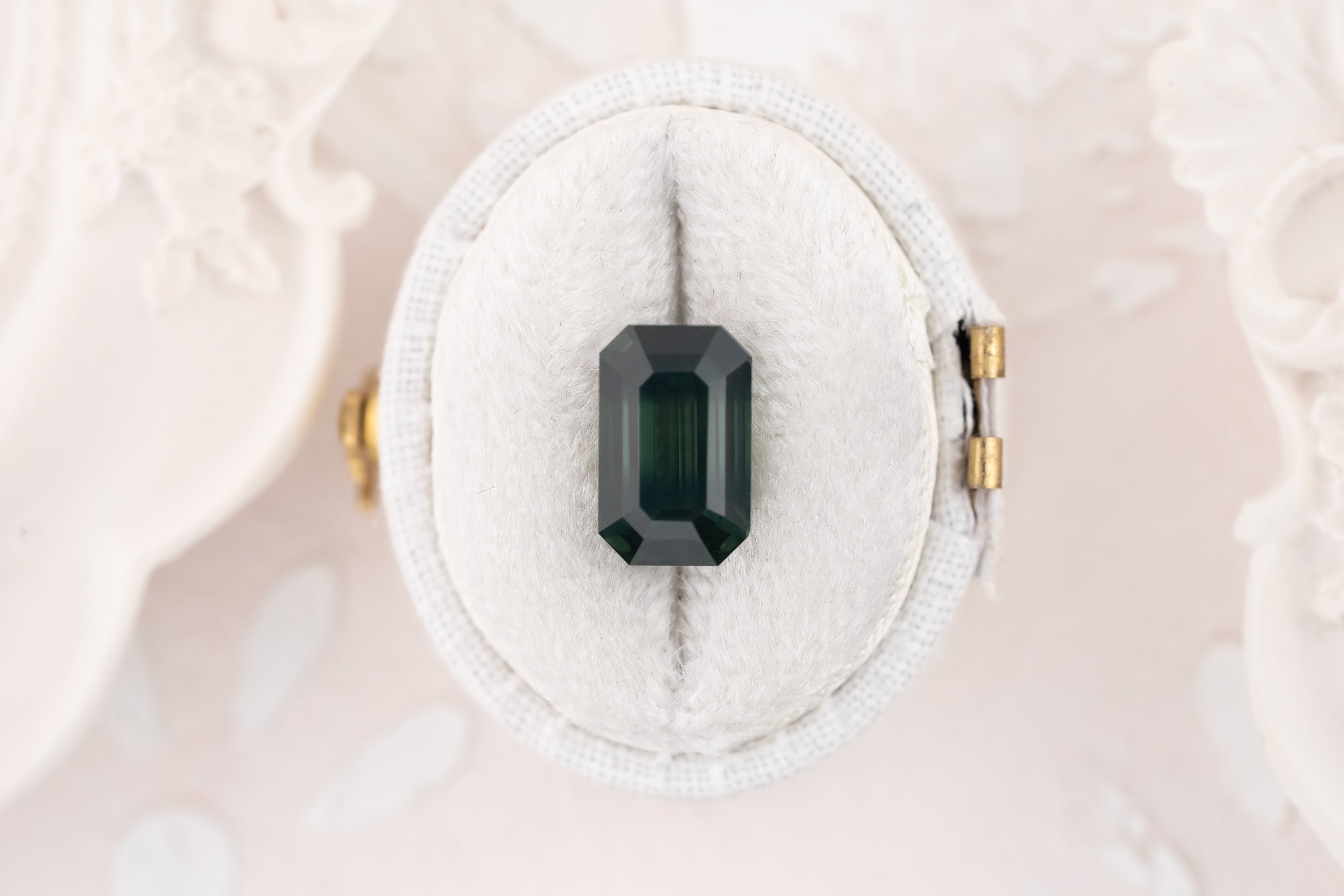 4.49 CT Emerald Cut Deep Teal Bicolor Sapphire - Lavender Creek Gems