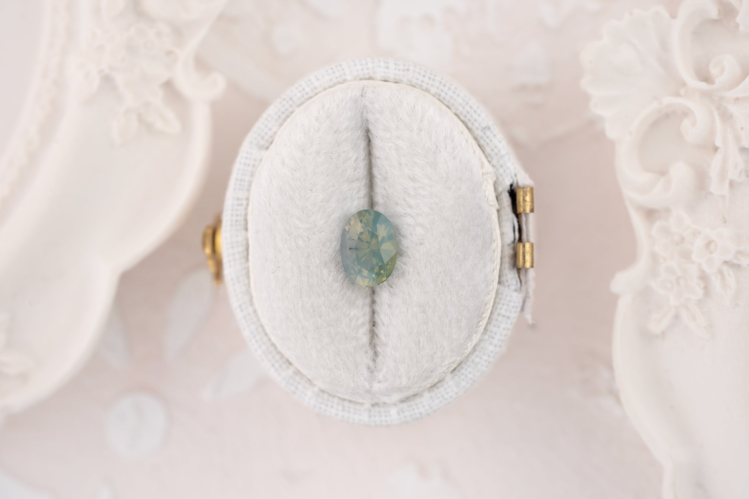 1.11 CT Oval Opalescent Teal Blue Sapphire - Lavender Creek Gems