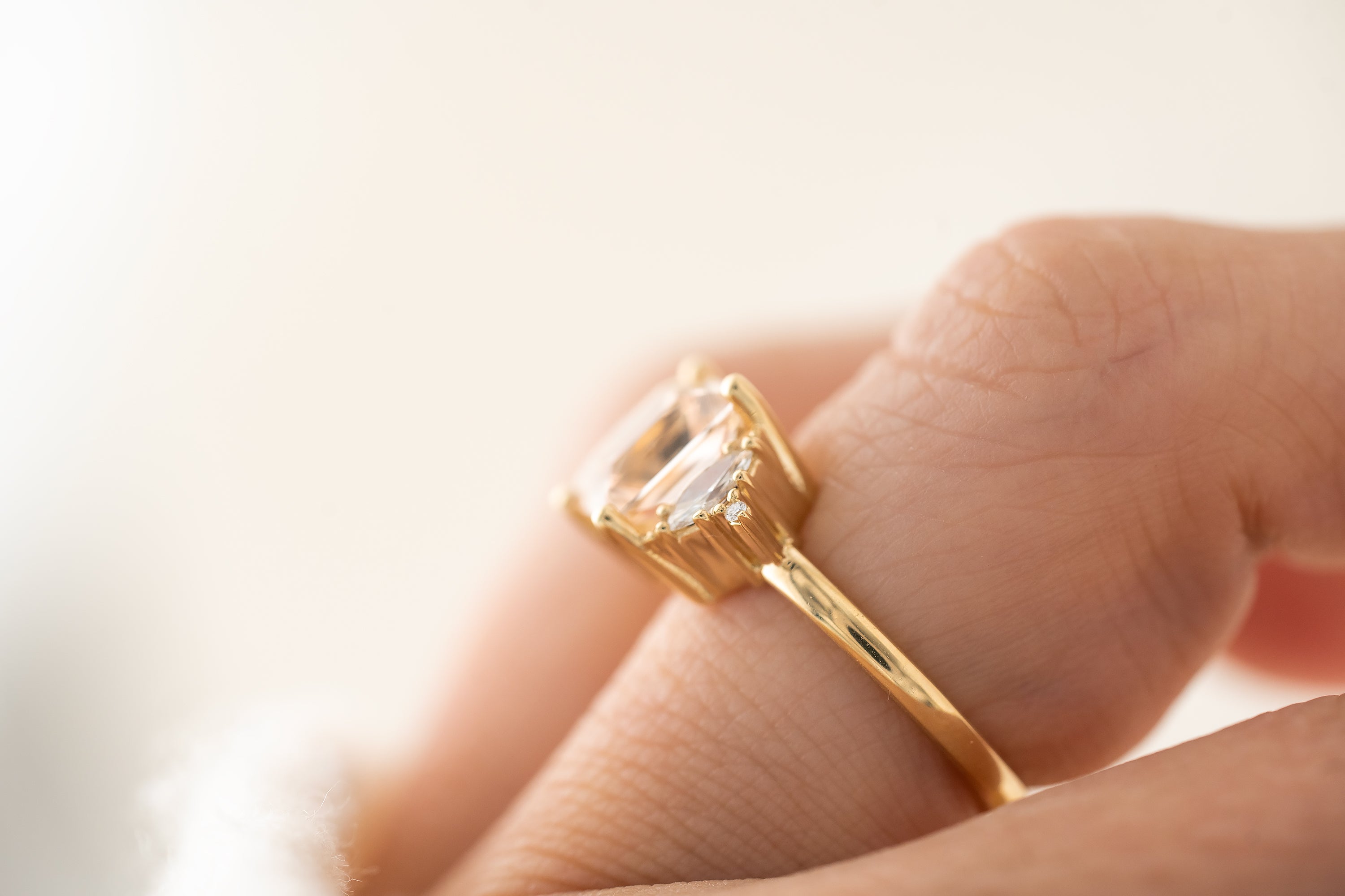 The Maren Ring | 2.31 CT Princess Cut Morganite - Lavender Creek Gems