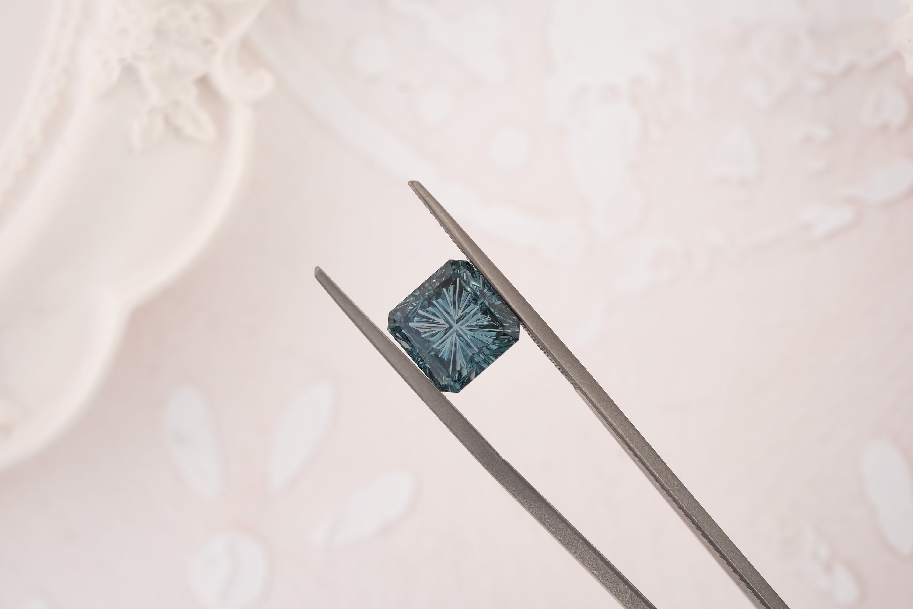 3.44 CT Square Starbrite™ Cut Teal Sapphire - Lavender Creek Gems