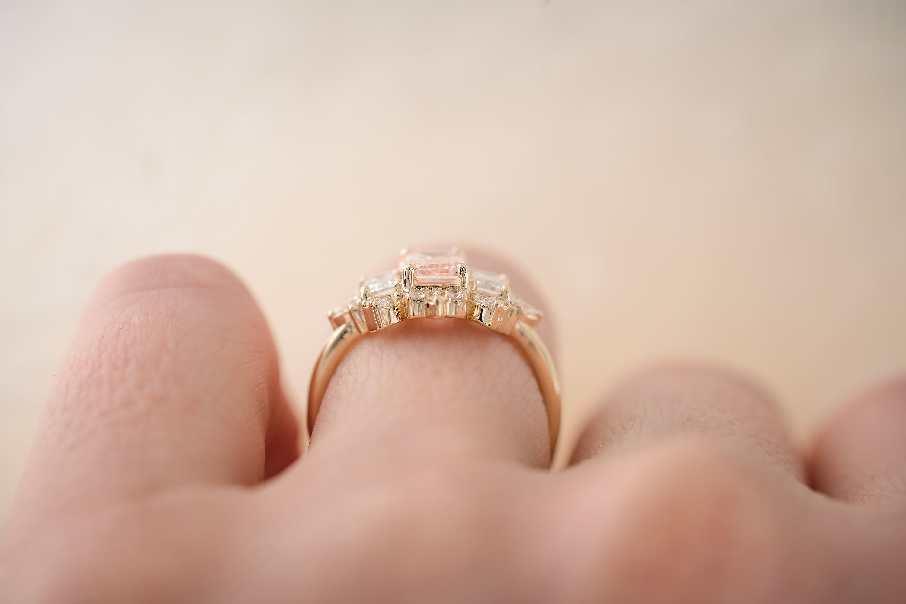 The Marial Ring | 1.21 CT Emerald Cut Pink Diamond - Lavender Creek Gems