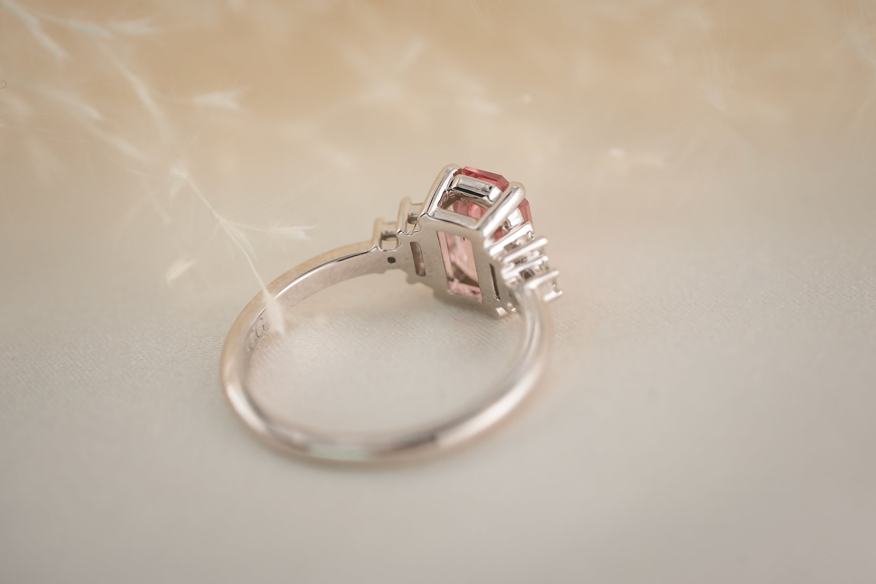 The Mira Ring | 1.62 CT Emerald Cut Pink Tourmaline - Lavender Creek Gems