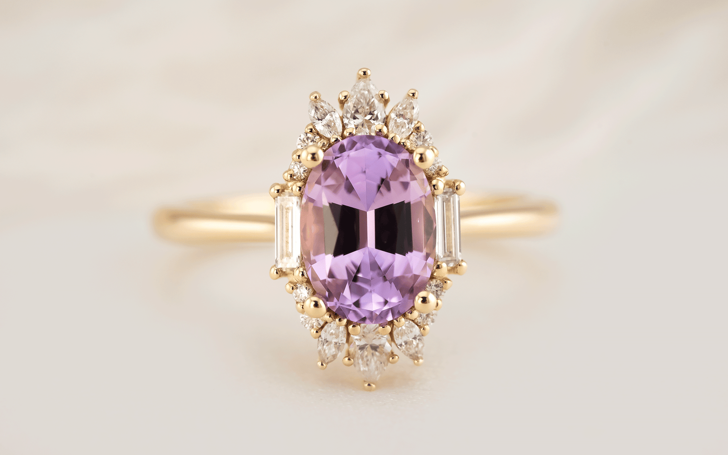 The Georgia Ring | 2.27 CT Oval Purple Sapphire - Lavender Creek Gems