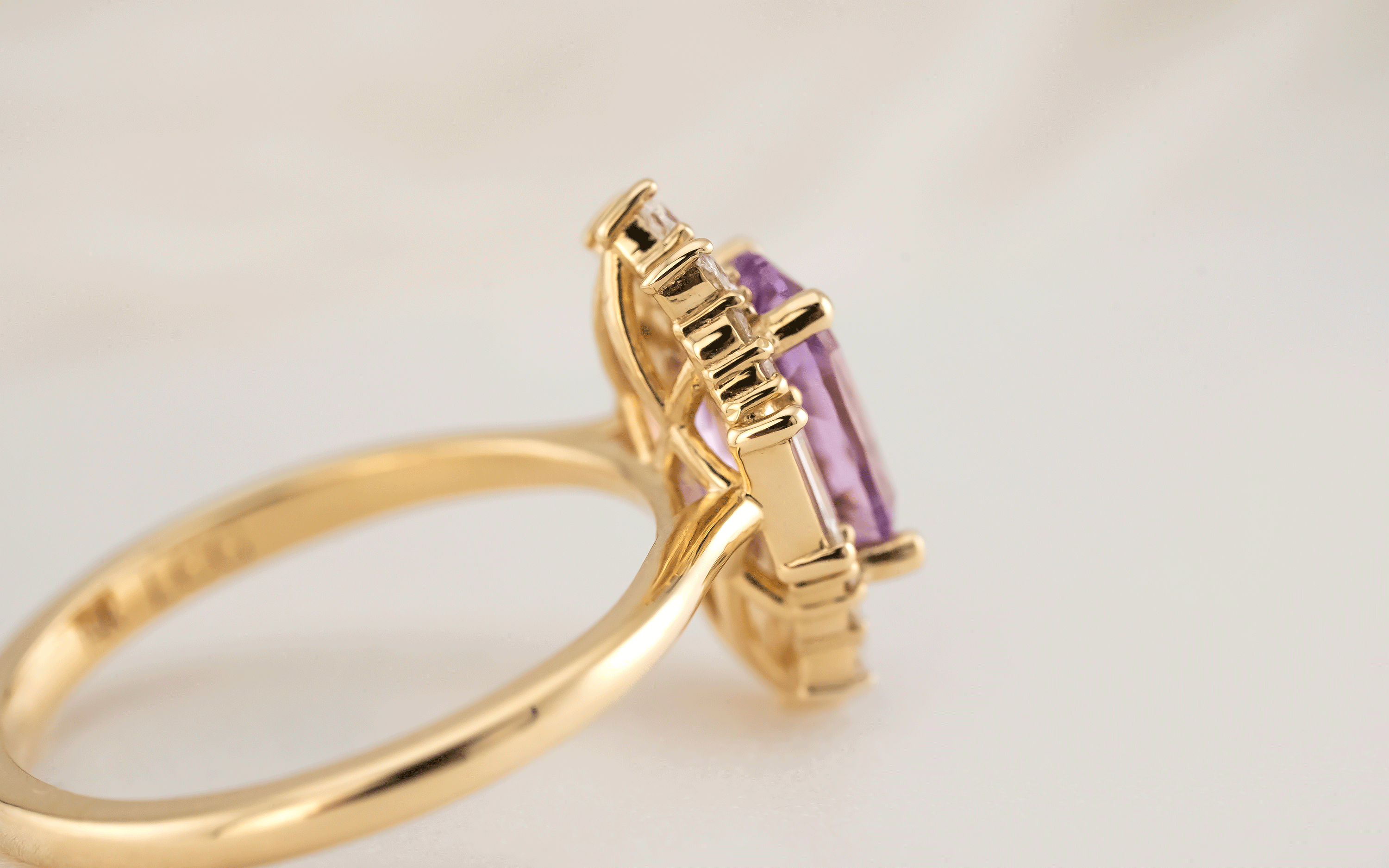 The Georgia Ring | 2.27 CT Oval Purple Sapphire - Lavender Creek Gems