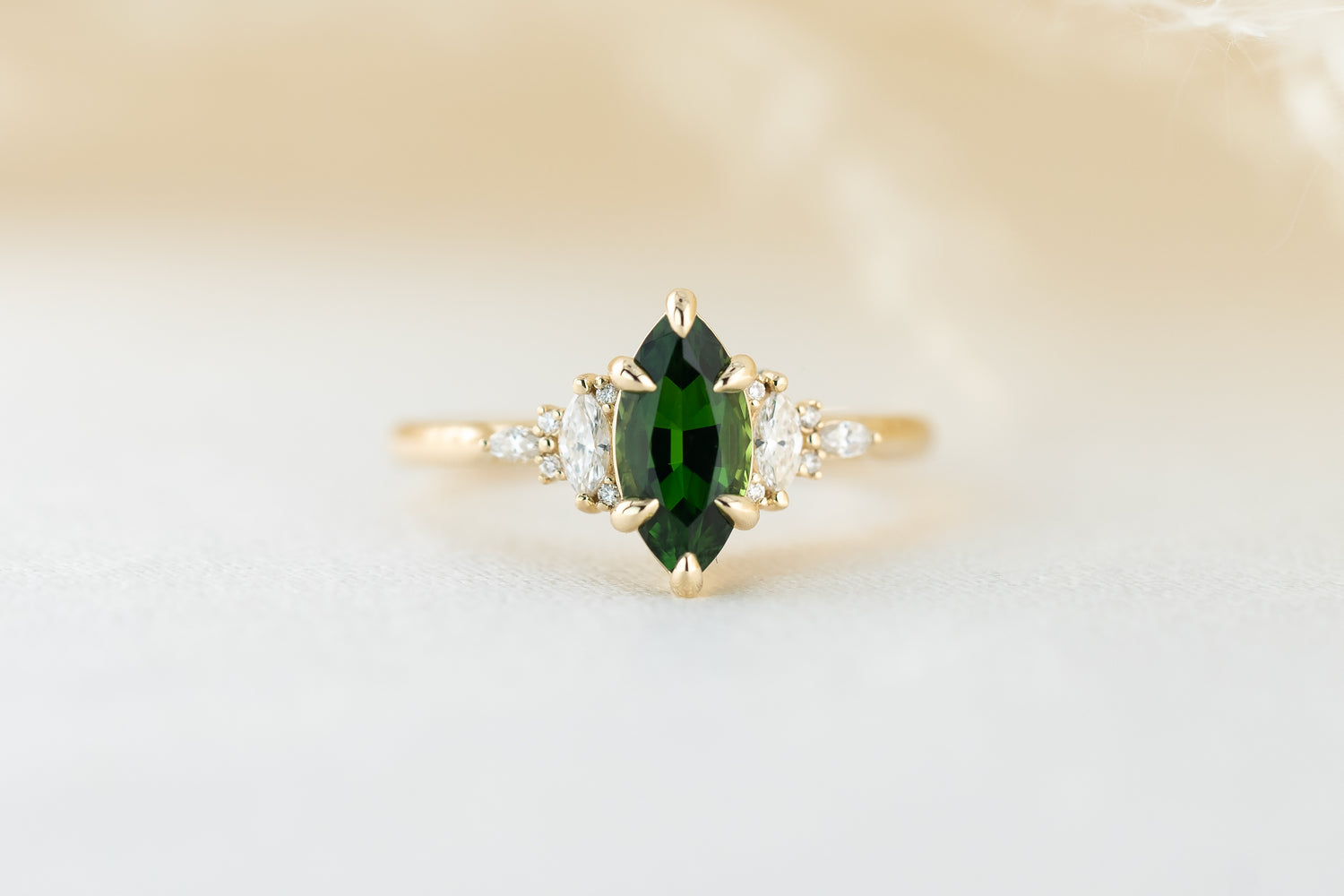The Maeve 1 CT Marquise Chrome Tourmaline Ring - Lavender Creek Gems