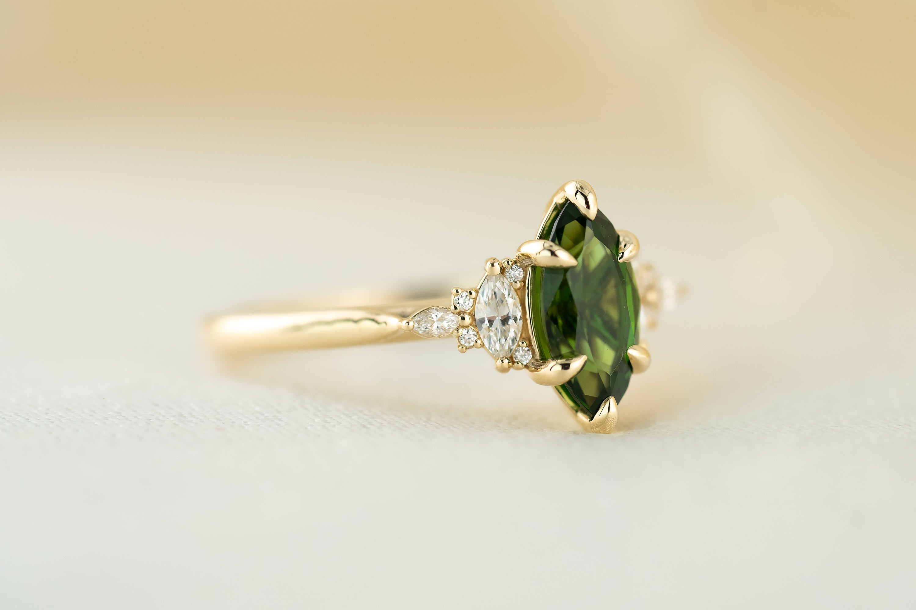 The Maeve 1 CT Marquise Chrome Tourmaline Ring - Lavender Creek Gems