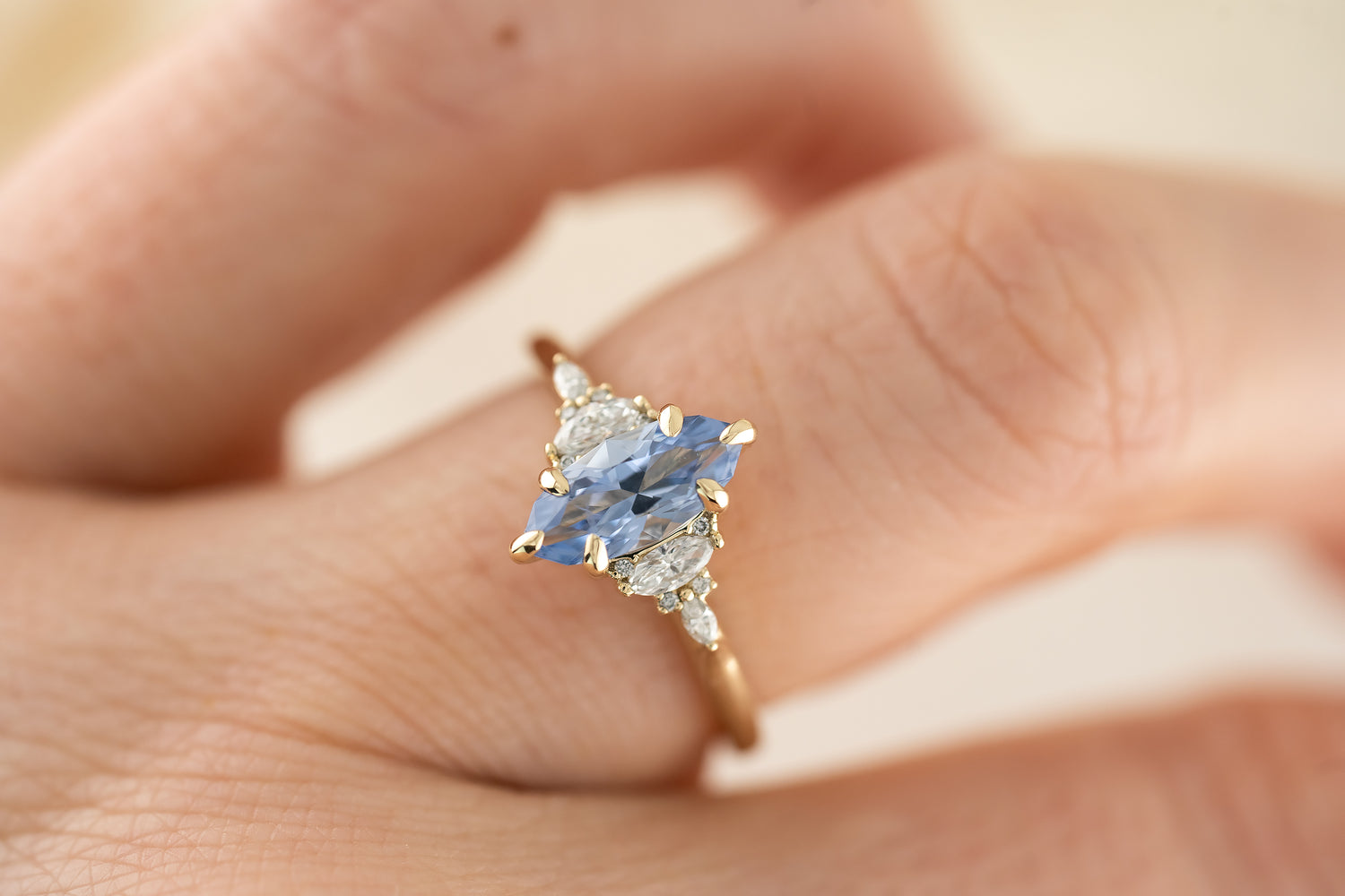 The Maeve 1.1 CT Marquise Periwinkle Sapphire Ring - Lavender Creek Gems