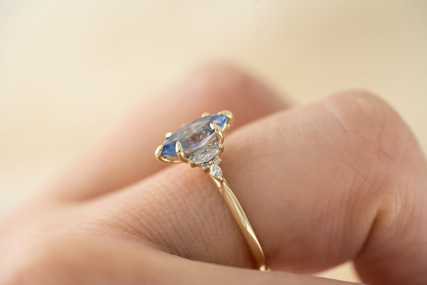 The Maeve 1.1 CT Marquise Periwinkle Sapphire Ring - Lavender Creek Gems