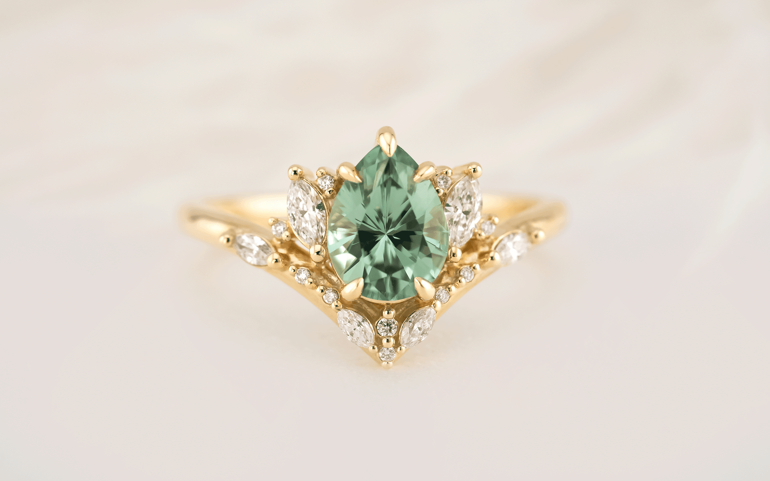 The Aurora Ring | 1.07 CT Pear Lagoon Tourmaline - Lavender Creek Gems