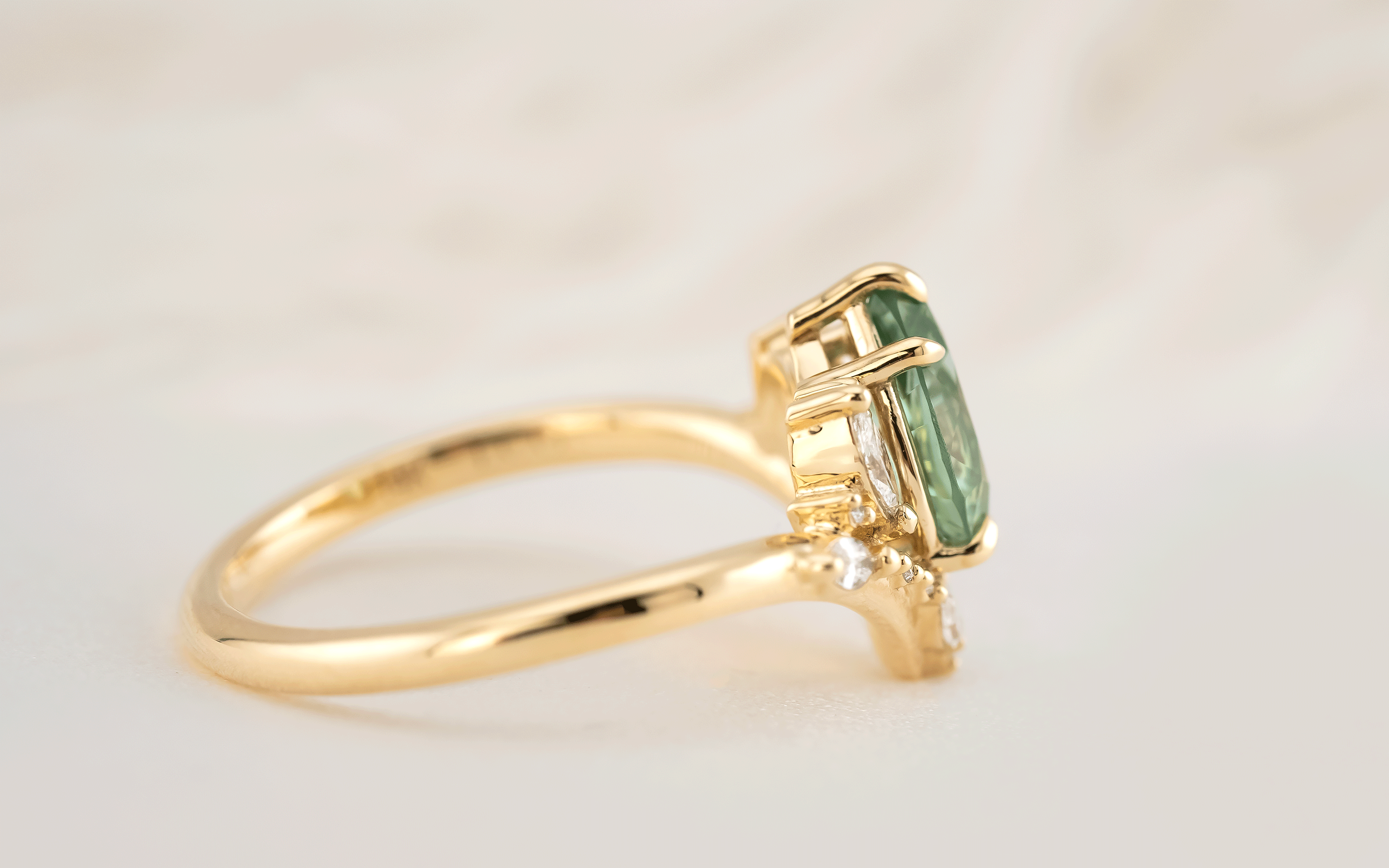 The Aurora Ring | 1.07 CT Pear Lagoon Tourmaline - Lavender Creek Gems