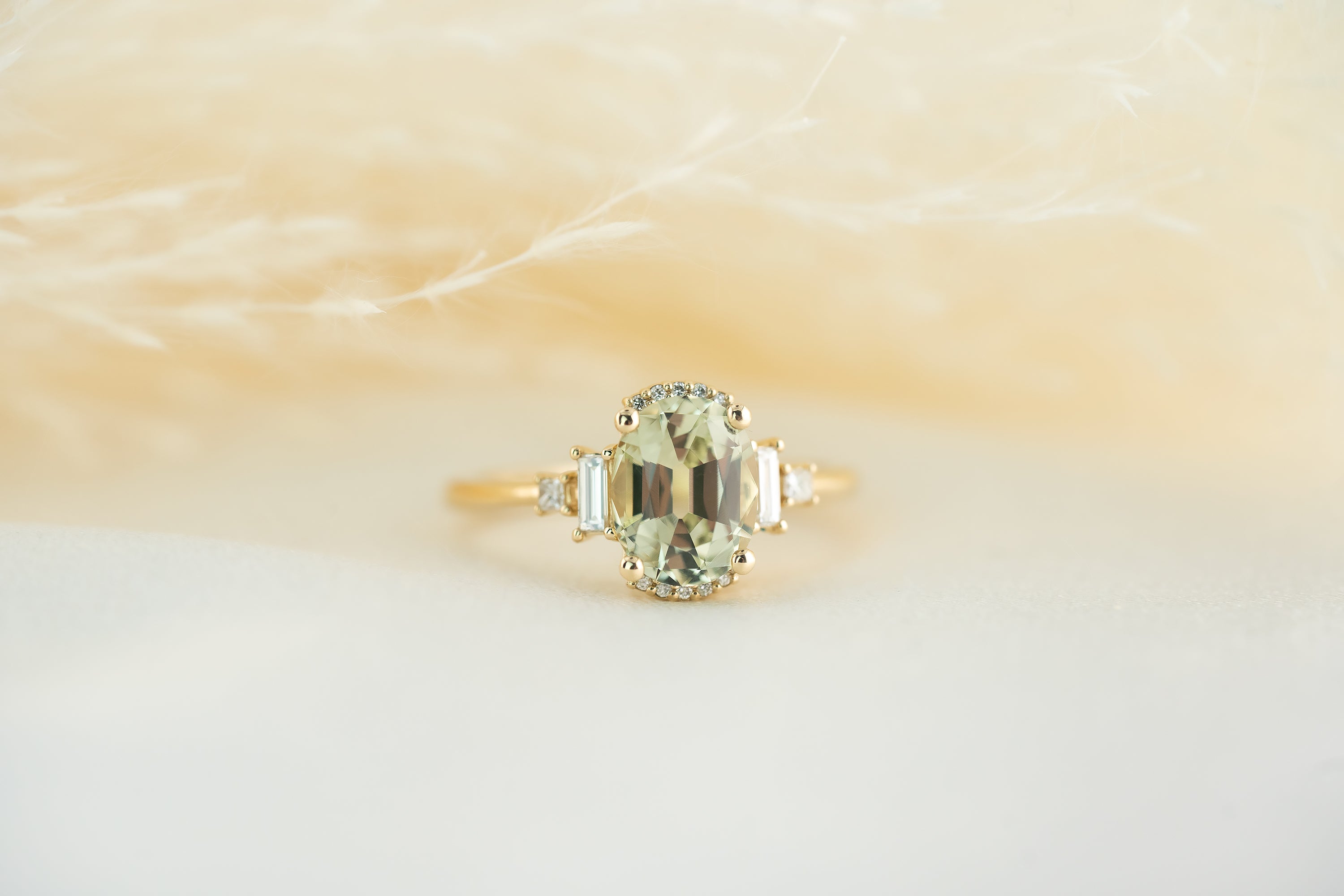 The Sura 2.4 CT Light Mint Sapphire Ring - Lavender Creek Gems