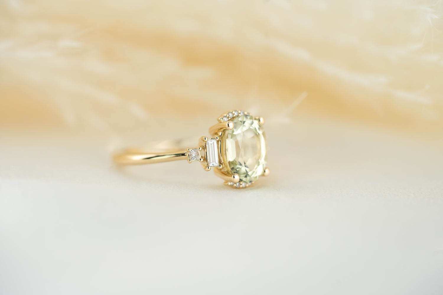 The Sura 2.4 CT Light Mint Sapphire Ring - Lavender Creek Gems