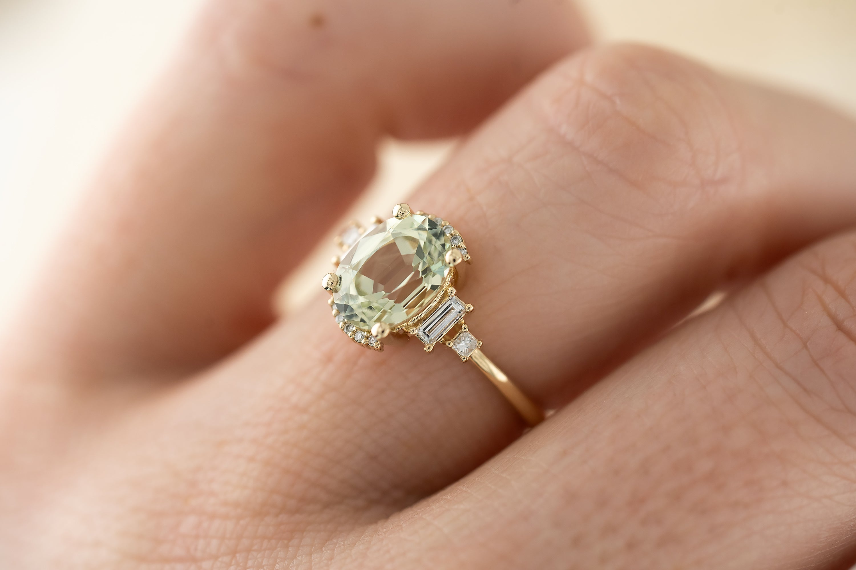 The Sura 2.4 CT Light Mint Sapphire Ring - Lavender Creek Gems