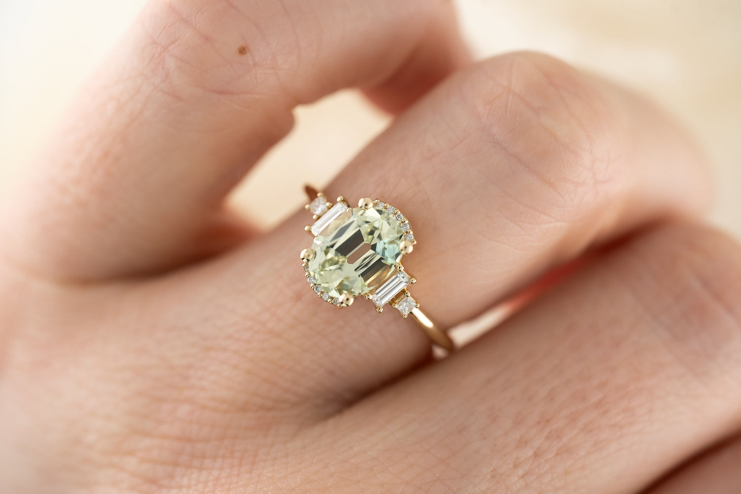 The Sura 2.4 CT Light Mint Sapphire Ring - Lavender Creek Gems