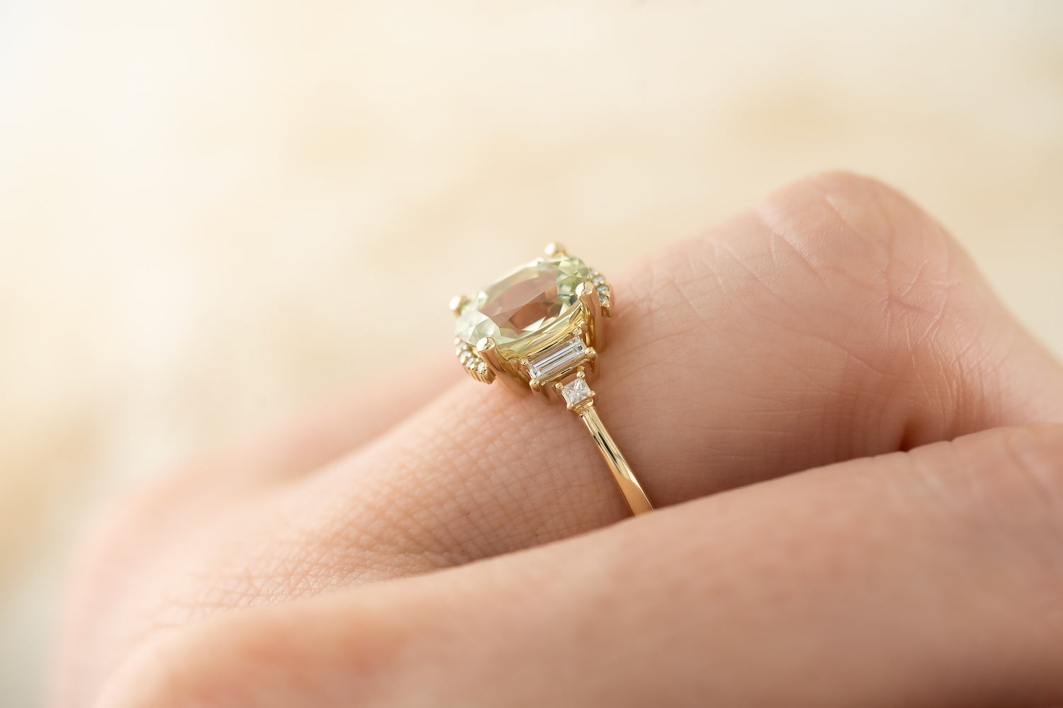 The Sura 2.4 CT Light Mint Sapphire Ring - Lavender Creek Gems