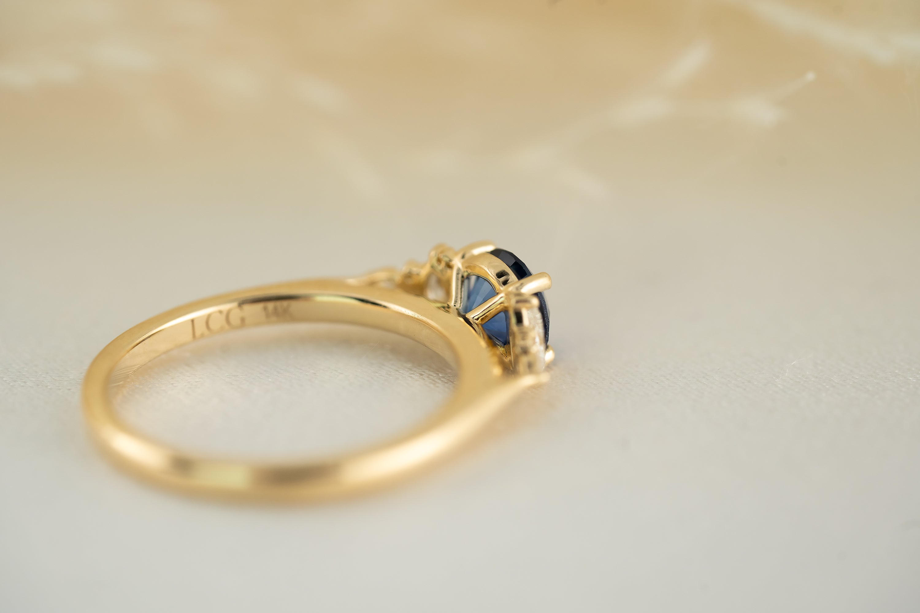 The Maeve 1 CT Round Royal Blue Sapphire Ring - Lavender Creek Gems
