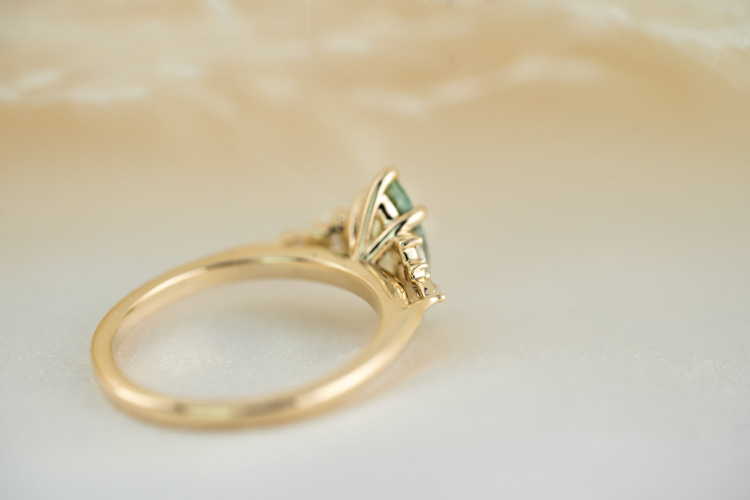 The Maeve 1 CT Marquise Green Lab Diamond Ring - Lavender Creek Gems