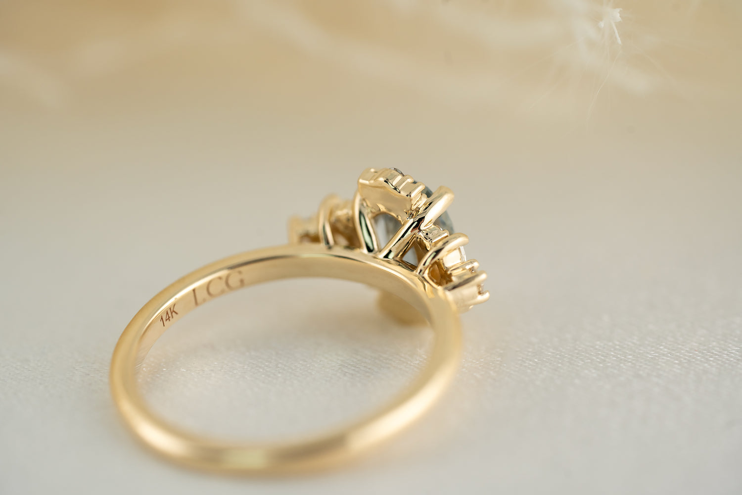 The Naevia 1.15 CT Oval Light Blue Sapphire Ring - Lavender Creek Gems