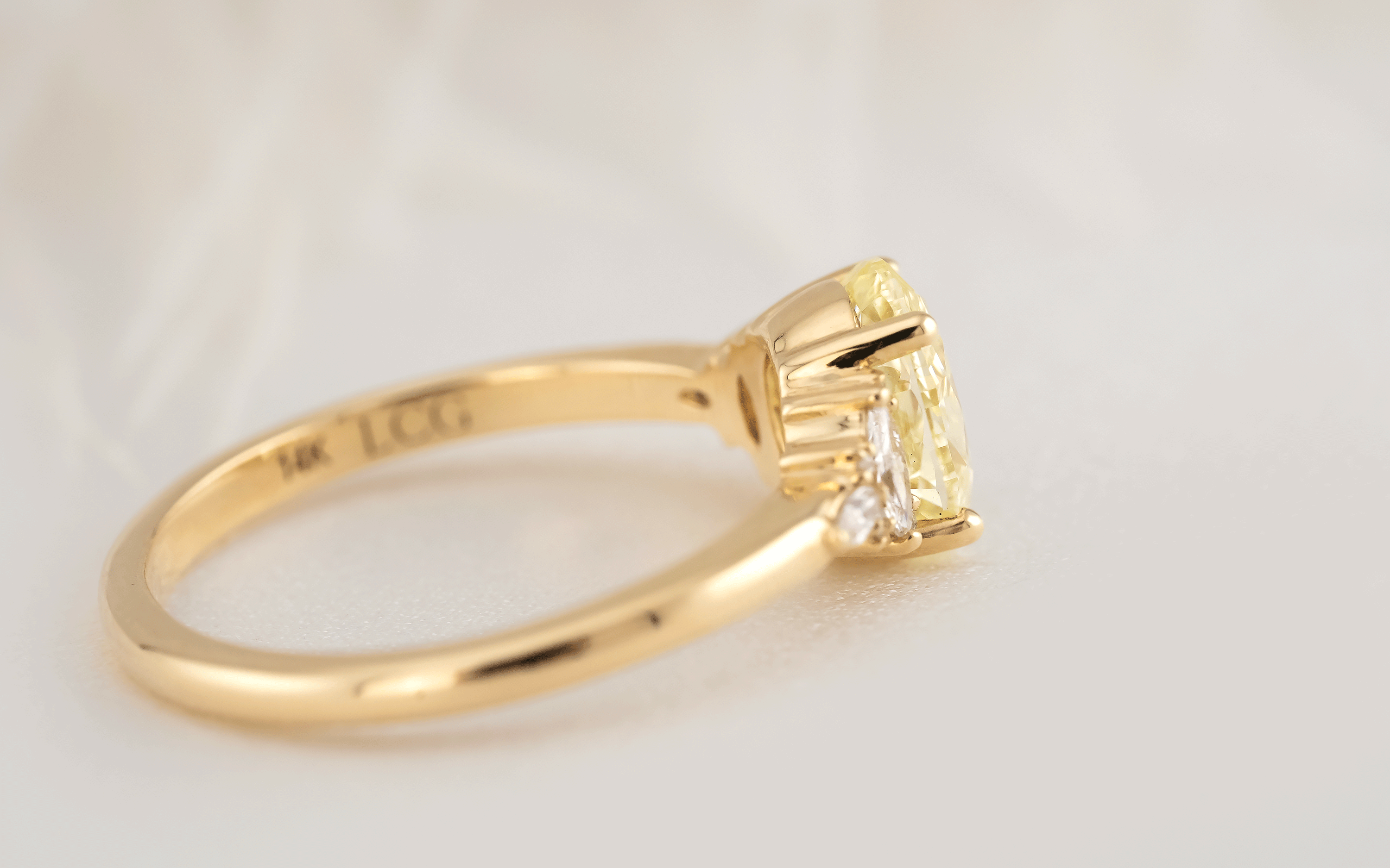 The Low Maeve Ring | 1.57 CT Oval Yellow Diamond - Lavender Creek Gems