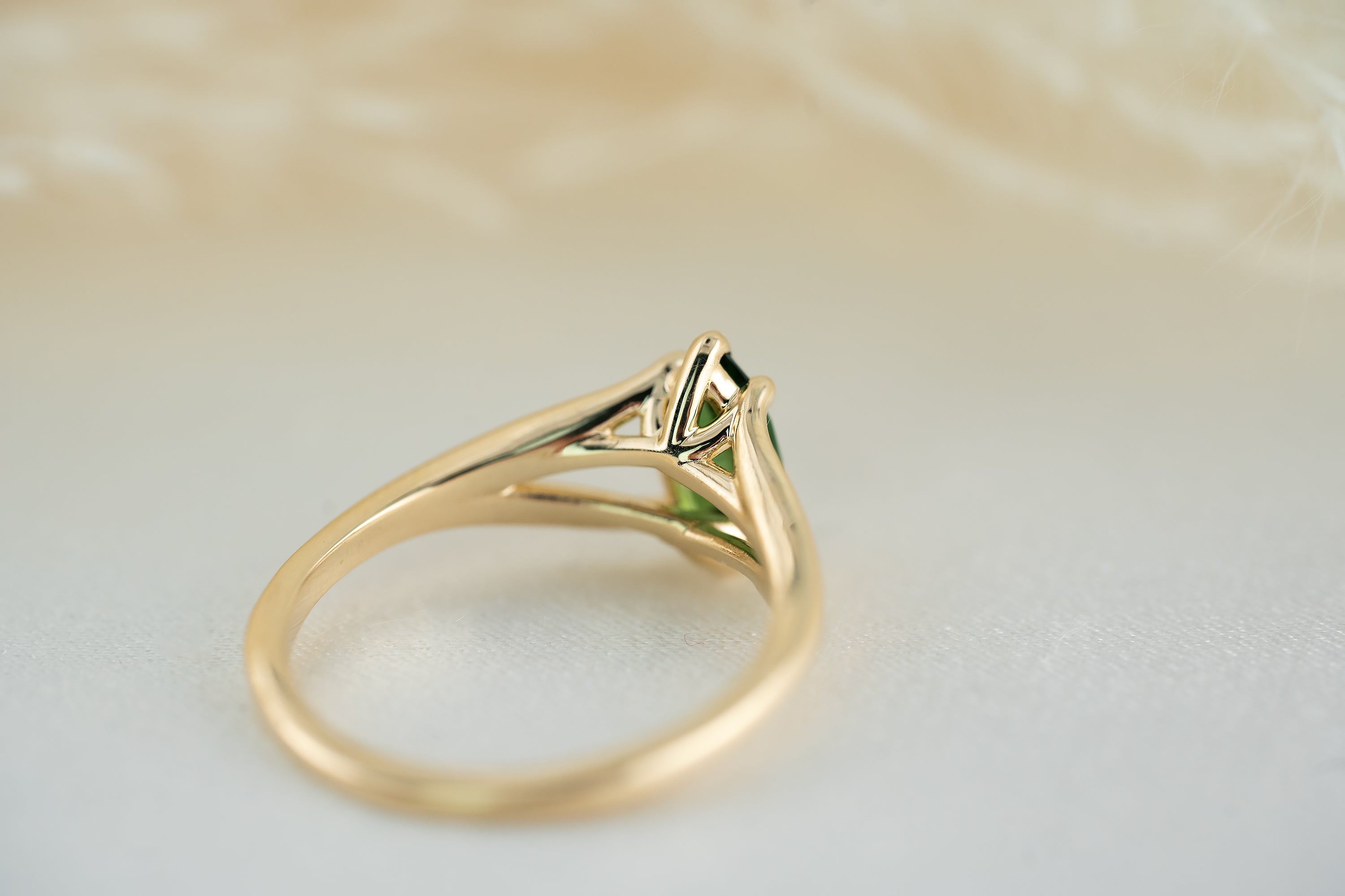 The Weaver Ring - 0.78 CT Marquise Chrome Tourmaline - Lavender Creek Gems