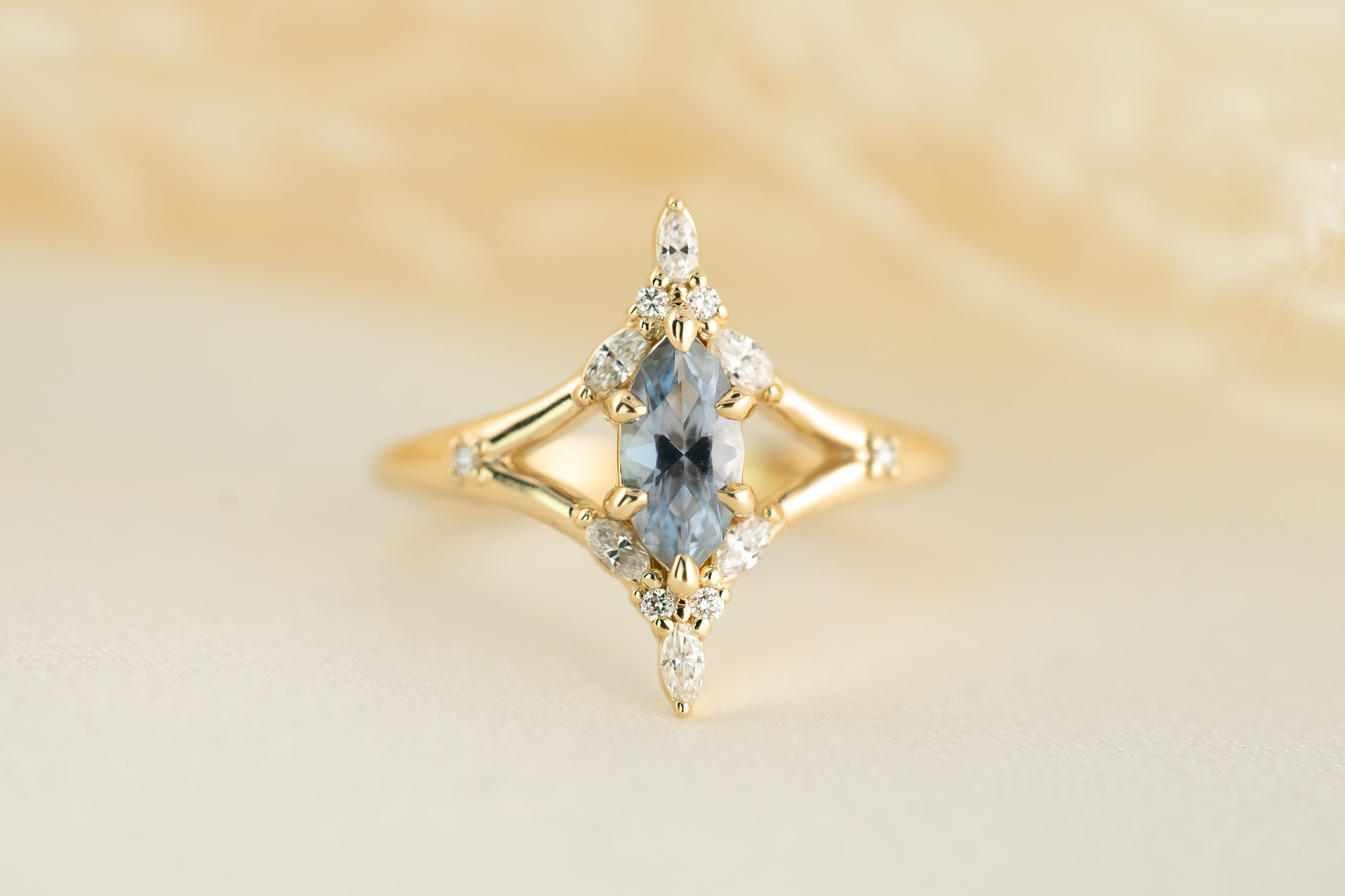 The Croía 0.64 CT Pastel Purple Marquise Sapphire Ring - Lavender Creek Gems