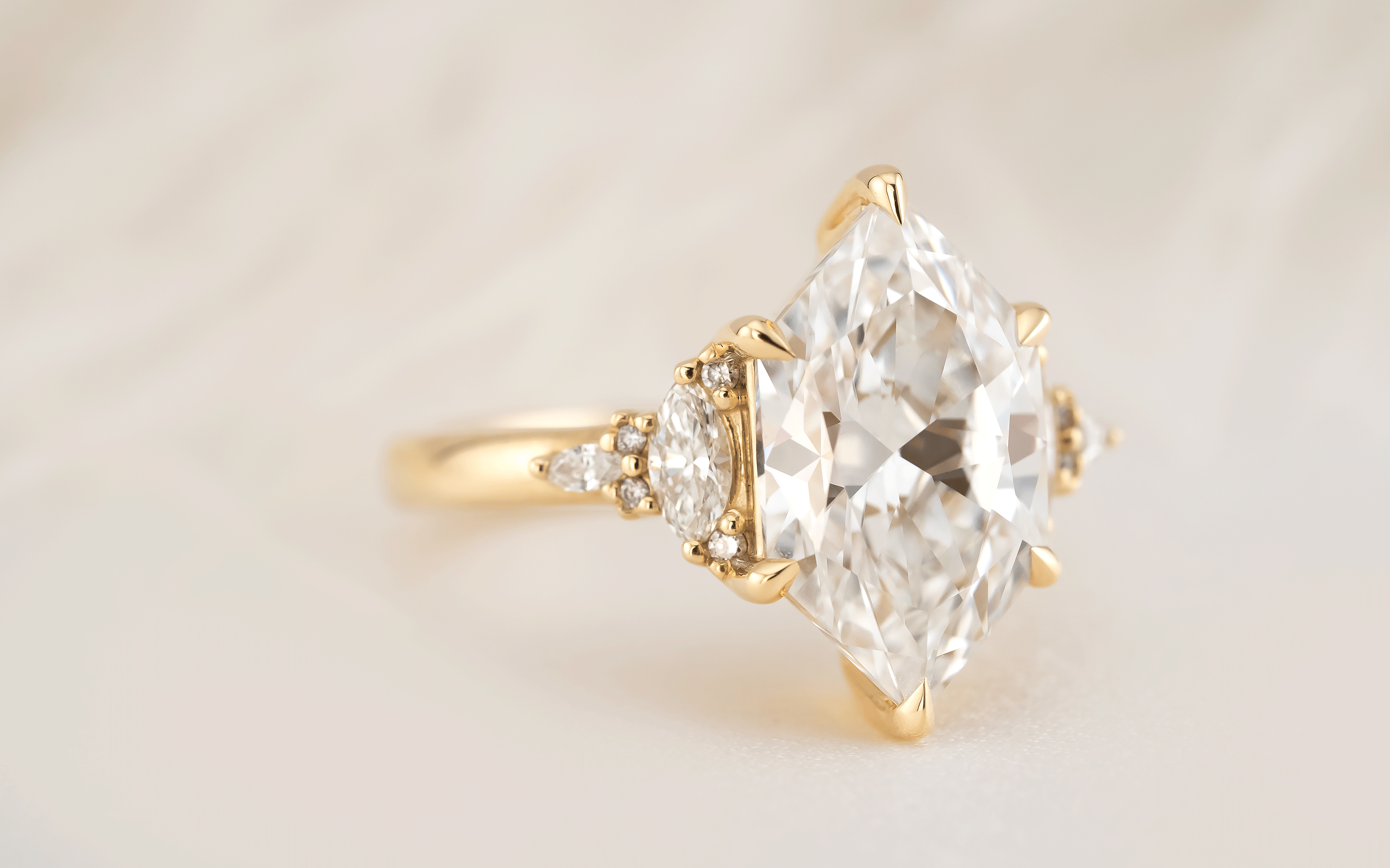 The Low Maeve Ring | 4.1 CT Duchess Diamond - Lavender Creek Gems