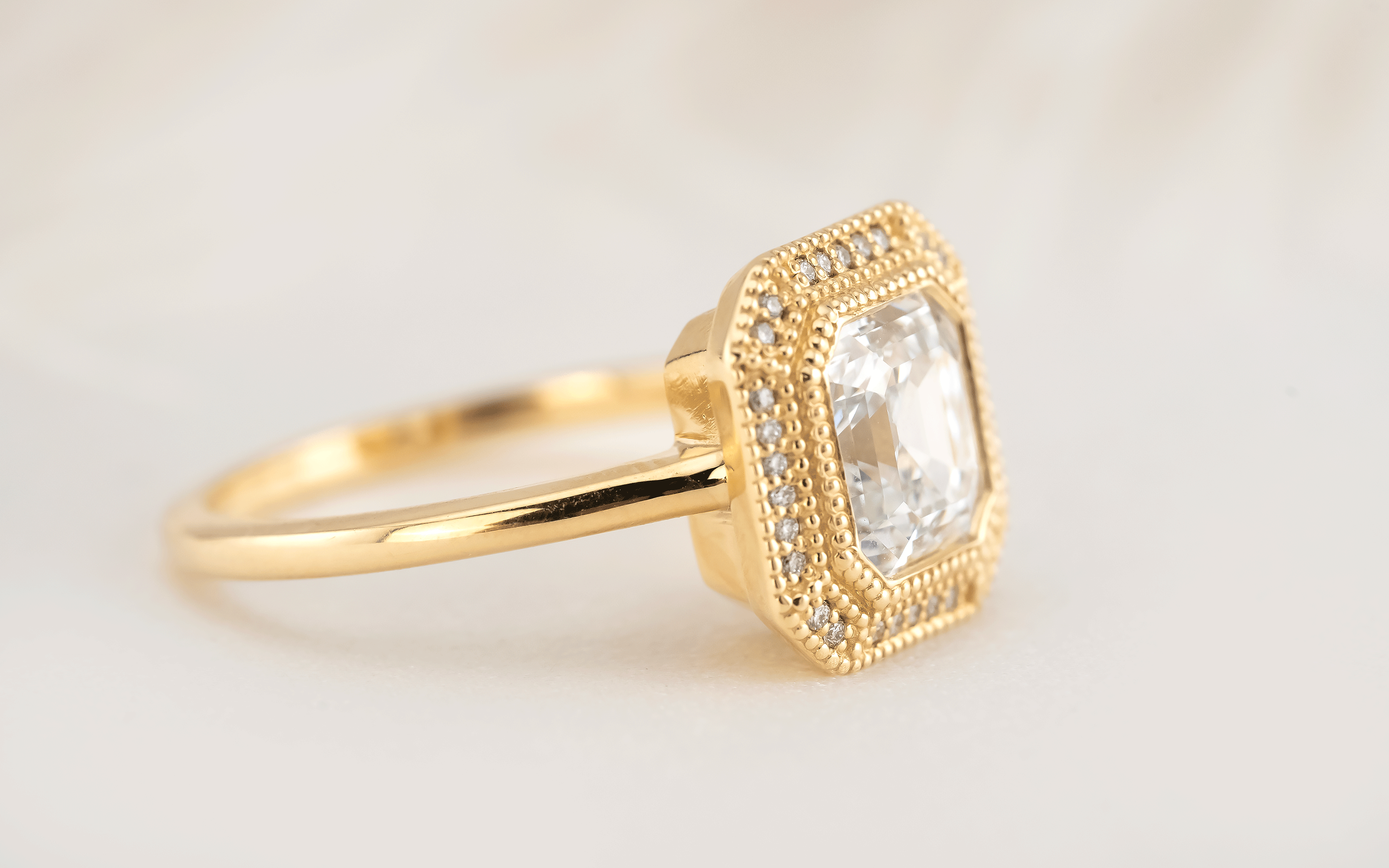 The Satine Ring | 2 CT Square Emerald Cut Diamond - Lavender Creek Gems