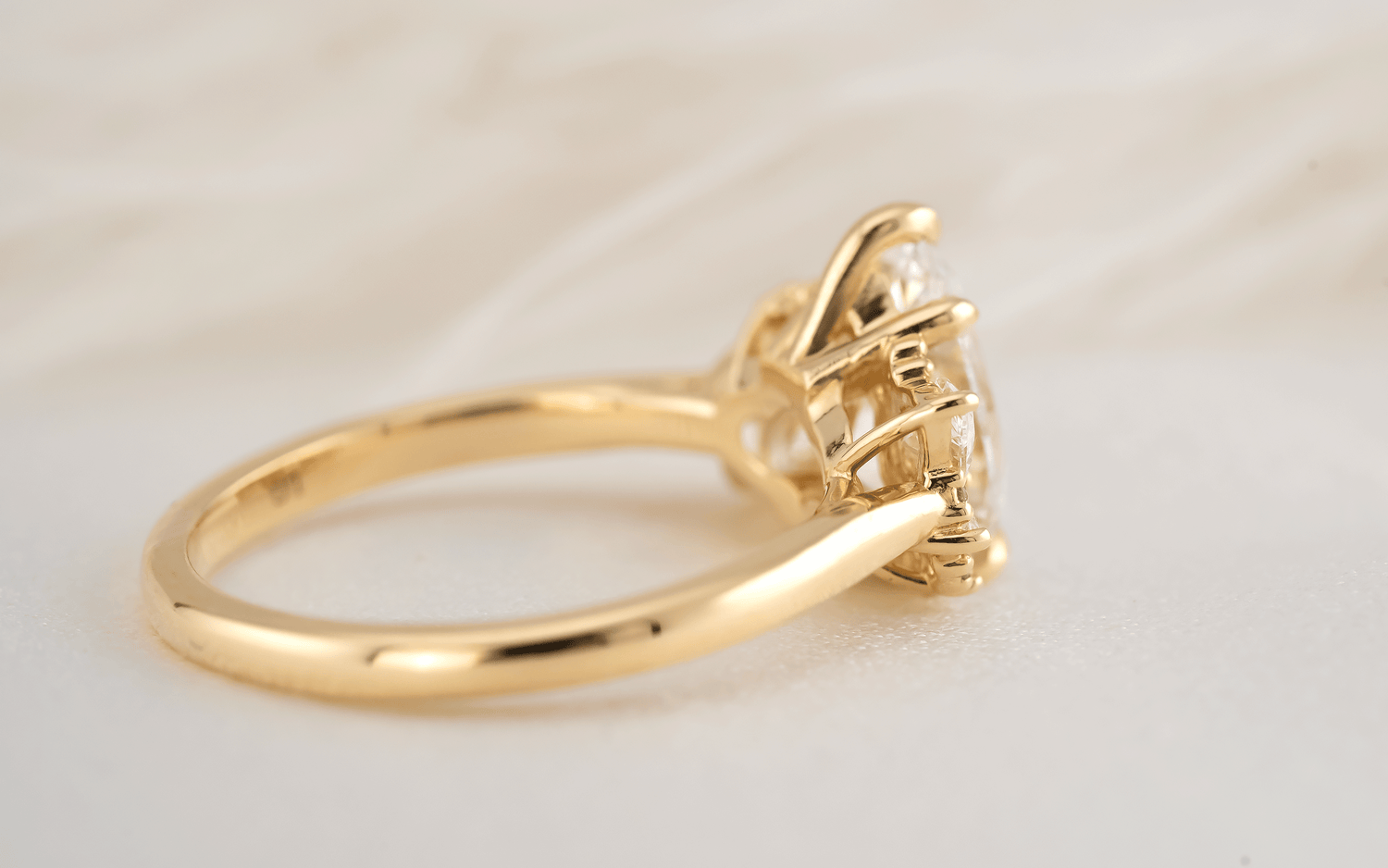 The All Diamond Fleur Ring | Pear Diamond - Lavender Creek Gems