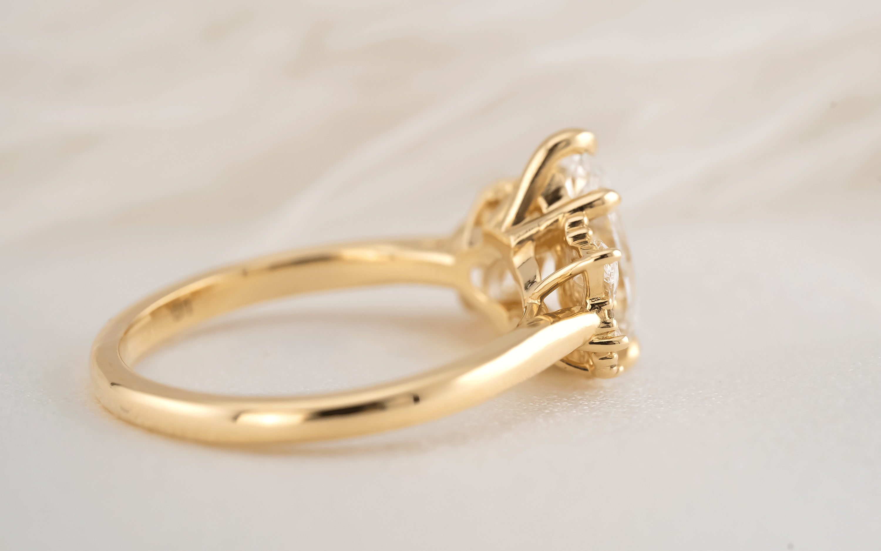 The All Diamond Fleur Ring | Pear Diamond - Lavender Creek Gems