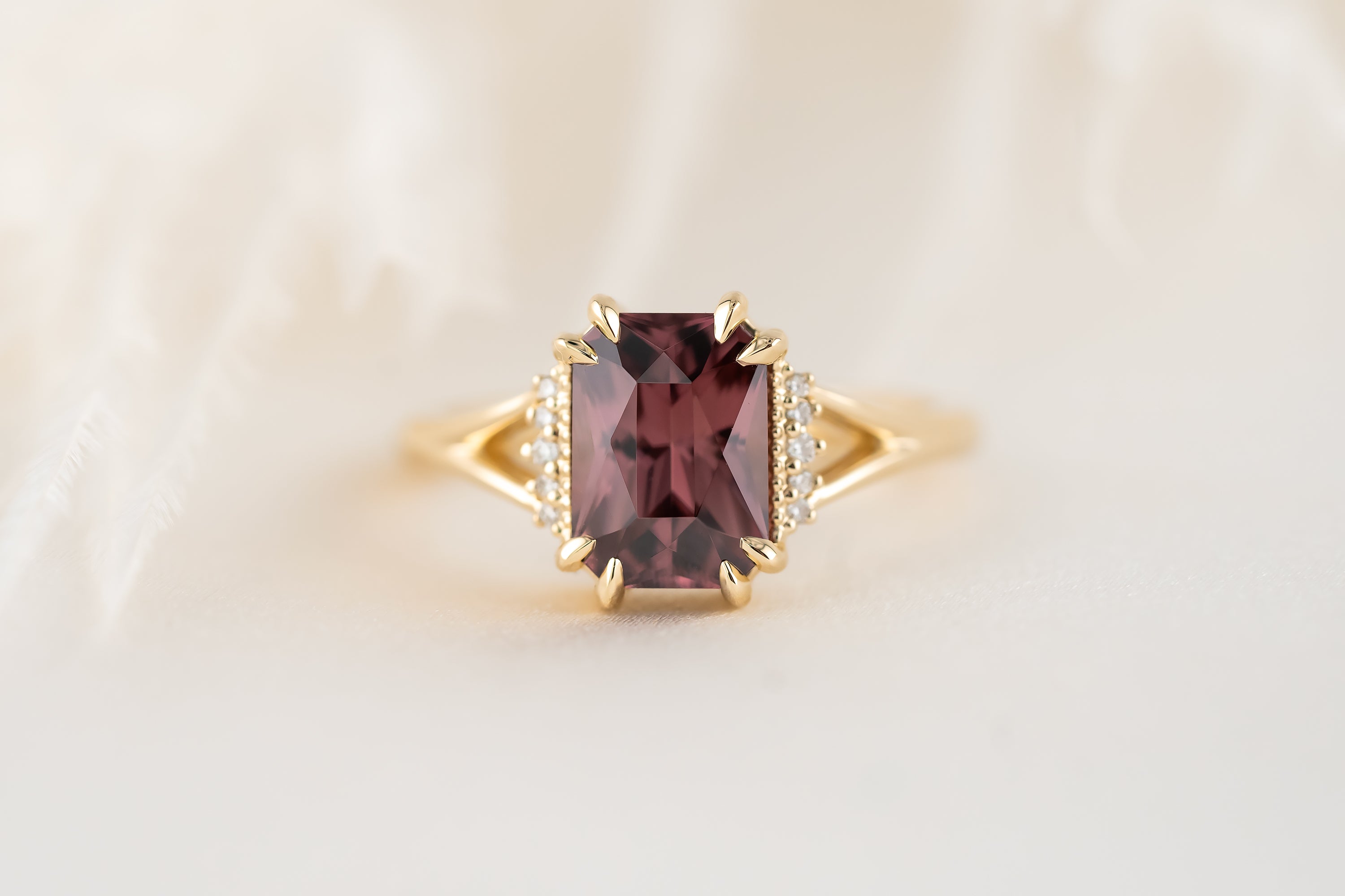 The Serendipity Ring | 2.99 CT Radiant Red Zircon - Lavender Creek Gems