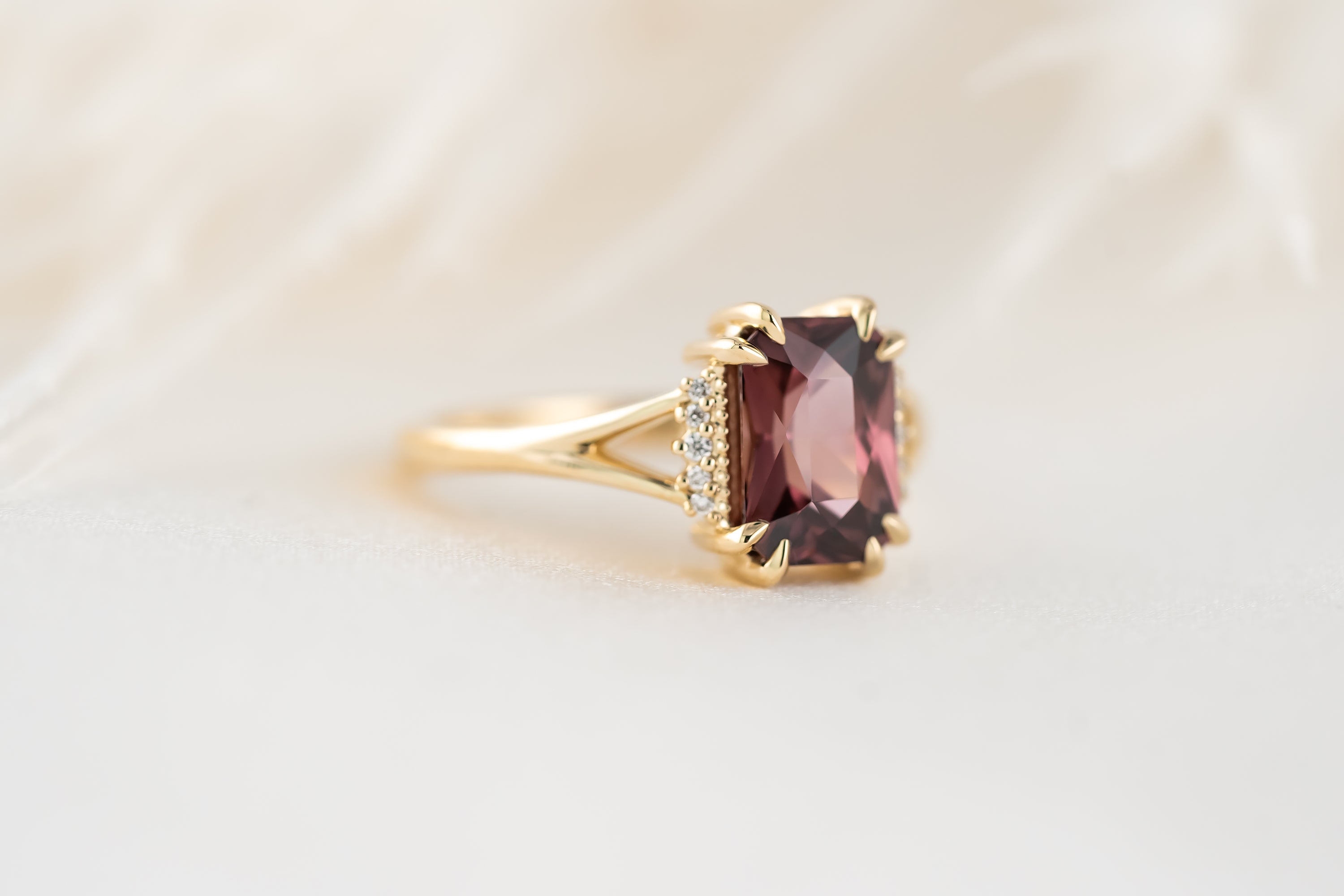 The Serendipity Ring | 2.99 CT Radiant Red Zircon - Lavender Creek Gems