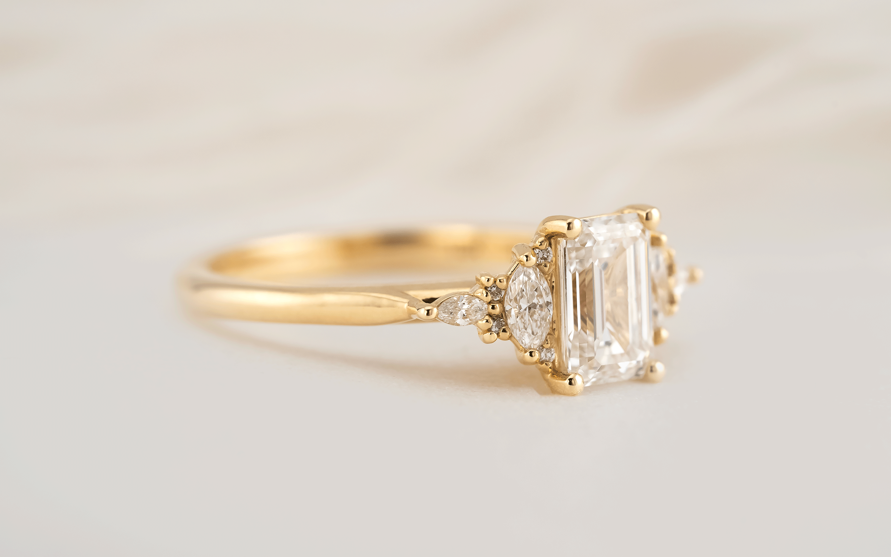 The Maeve Ring | Emerald Cut Diamond - Lavender Creek Gems