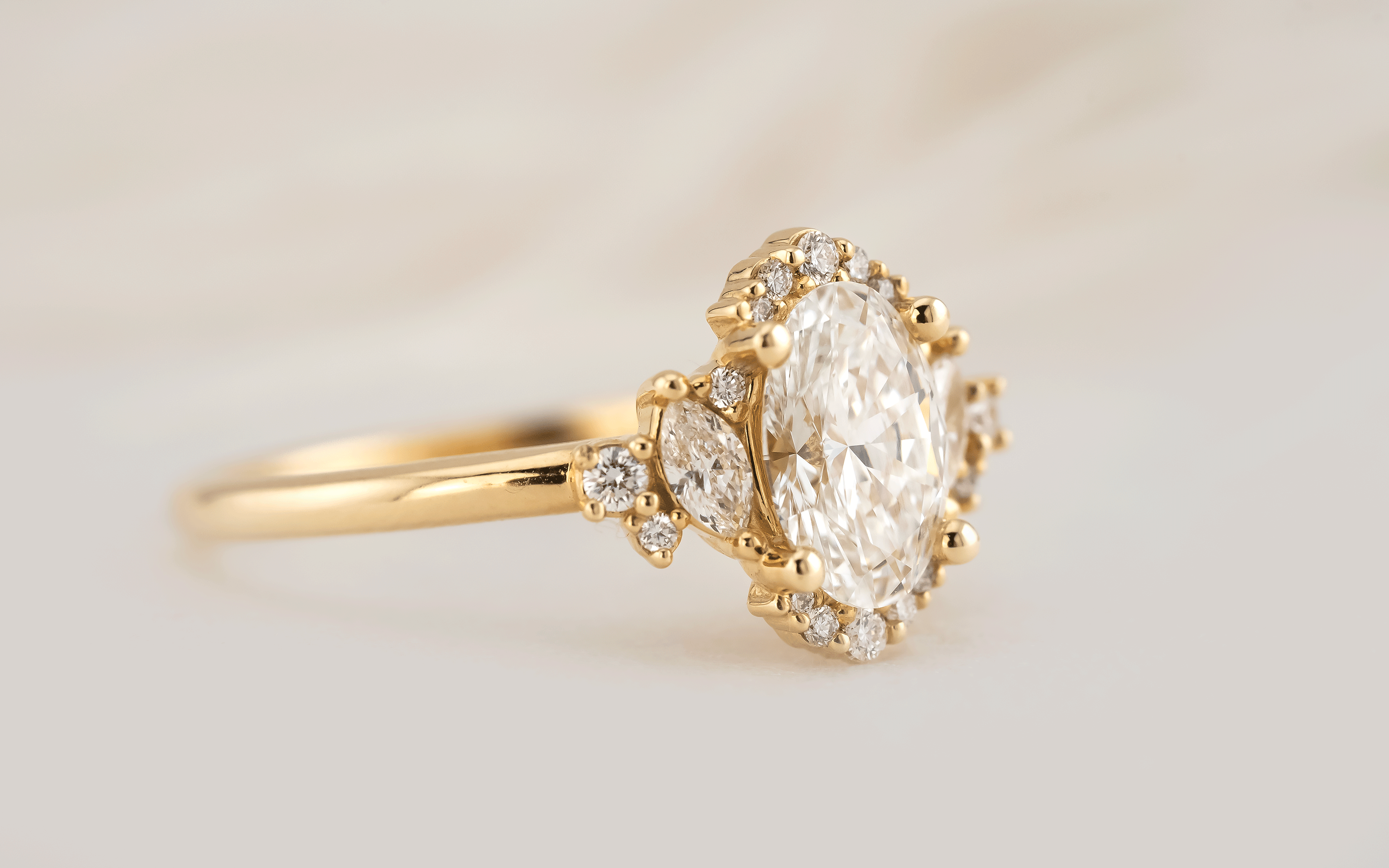 The Naevia Ring | Oval Diamond - Lavender Creek Gems