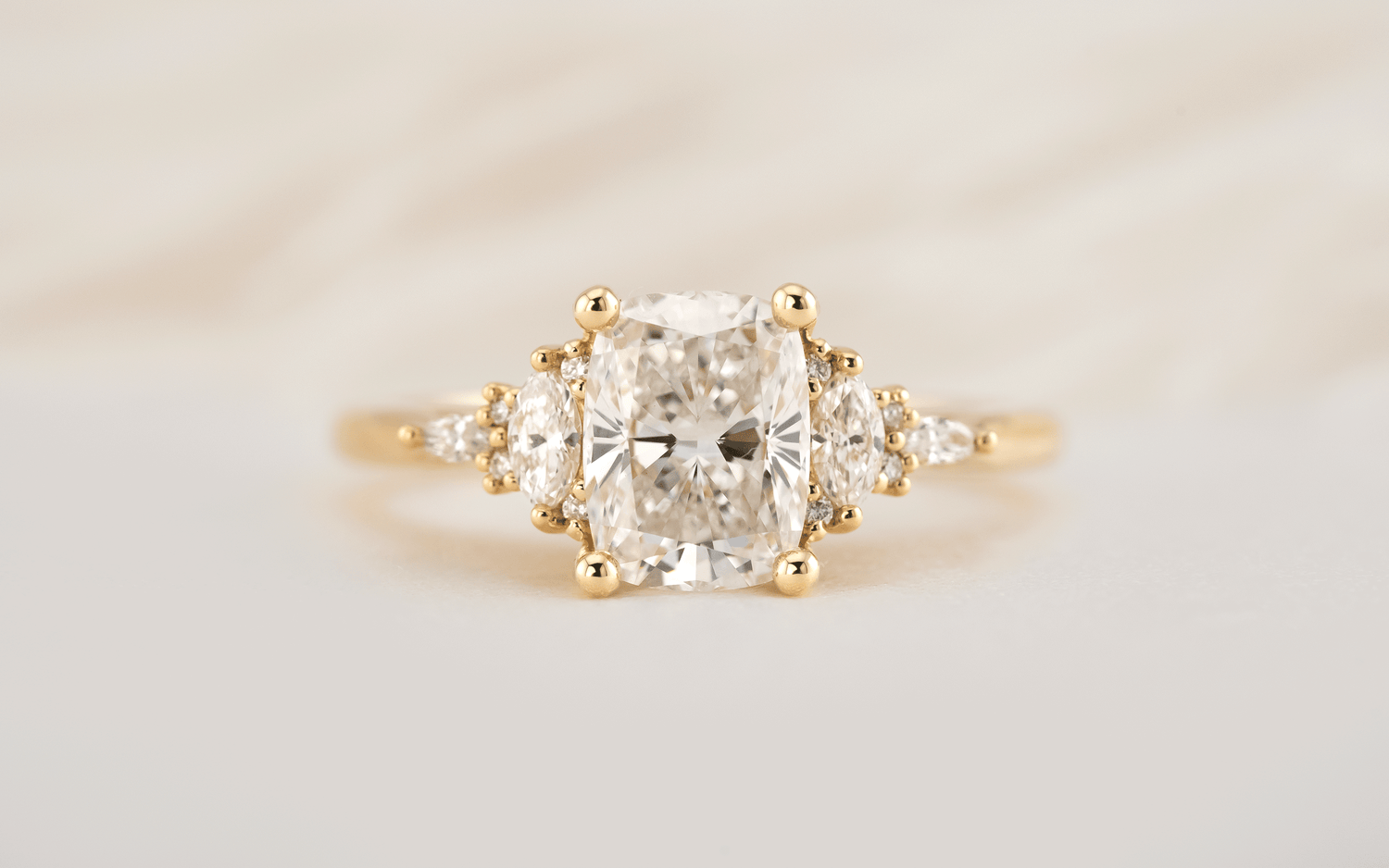 The Maeve Ring | Elongated Cushion Diamond - Lavender Creek Gems