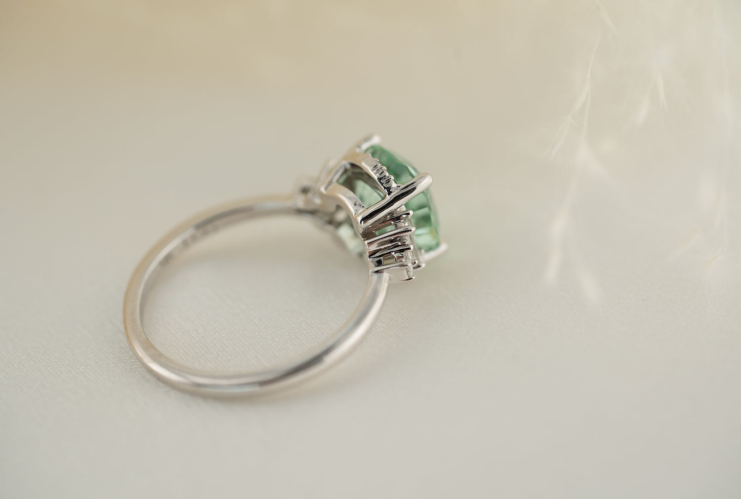 The Sura 2.4 CT Cushion Lagoon Blue Tourmaline Ring - Lavender Creek Gems