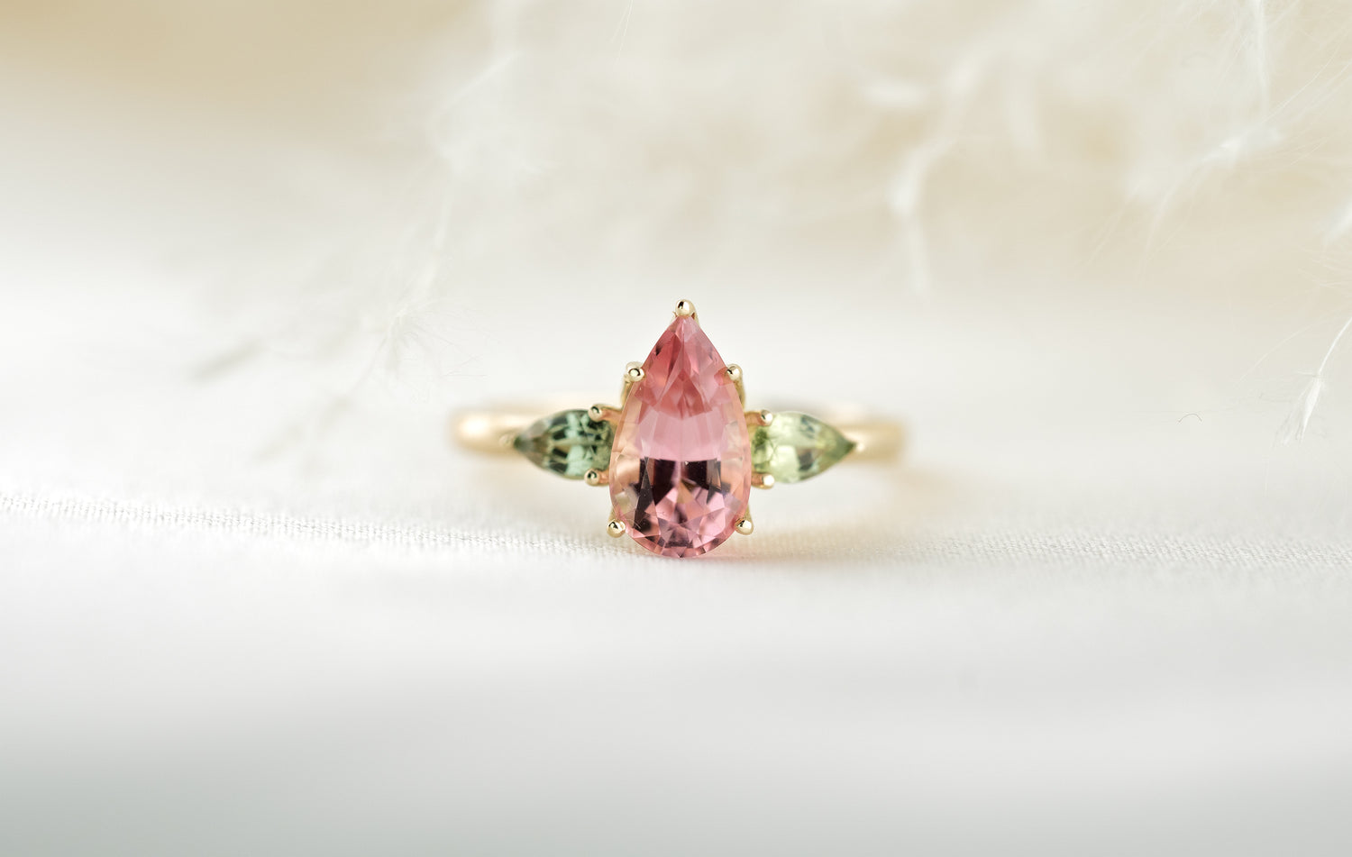 The Garden Ring - Pear Pink Tourmaline - Lavender Creek Gems
