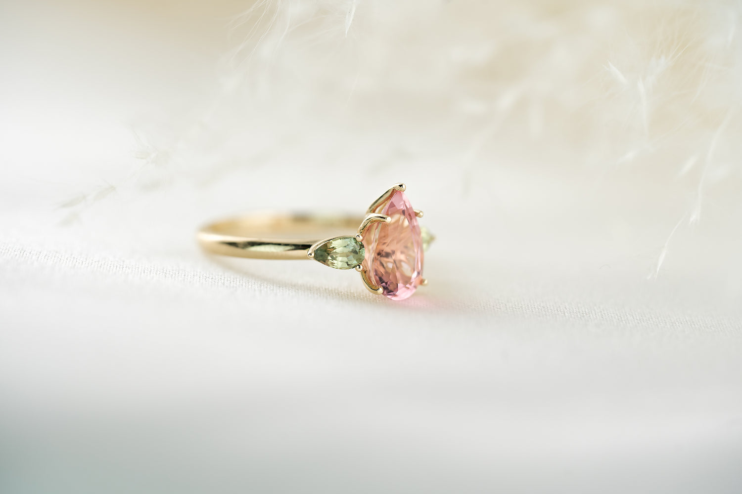 The Garden Ring - Pear Pink Tourmaline - Lavender Creek Gems