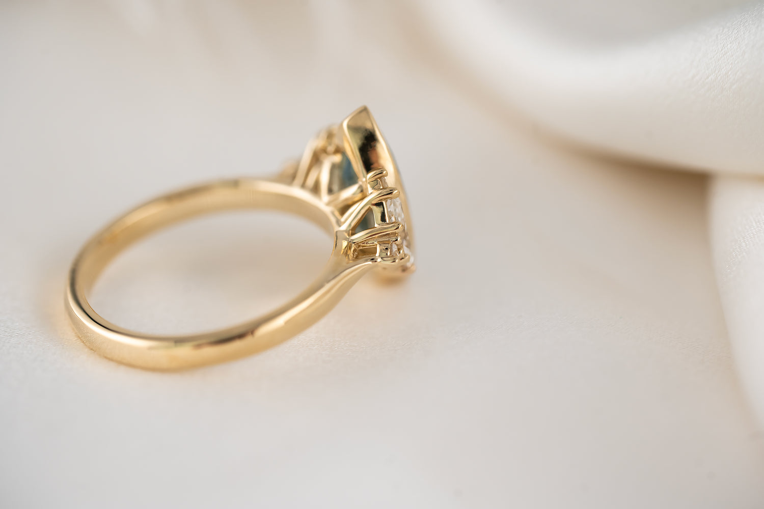 The Bezel Maren Ring | 1.47 CT Marquise Aquamarine - Lavender Creek Gems