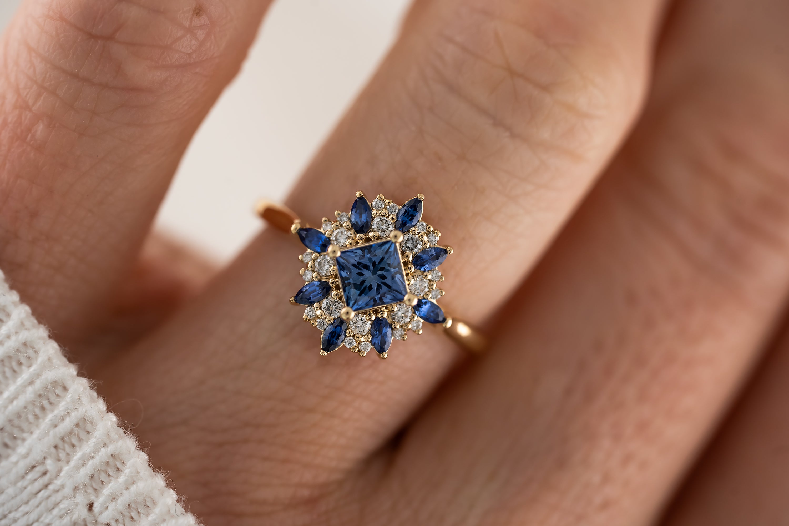 The Nieve Ring | Royal Blue Sapphire - Lavender Creek Gems