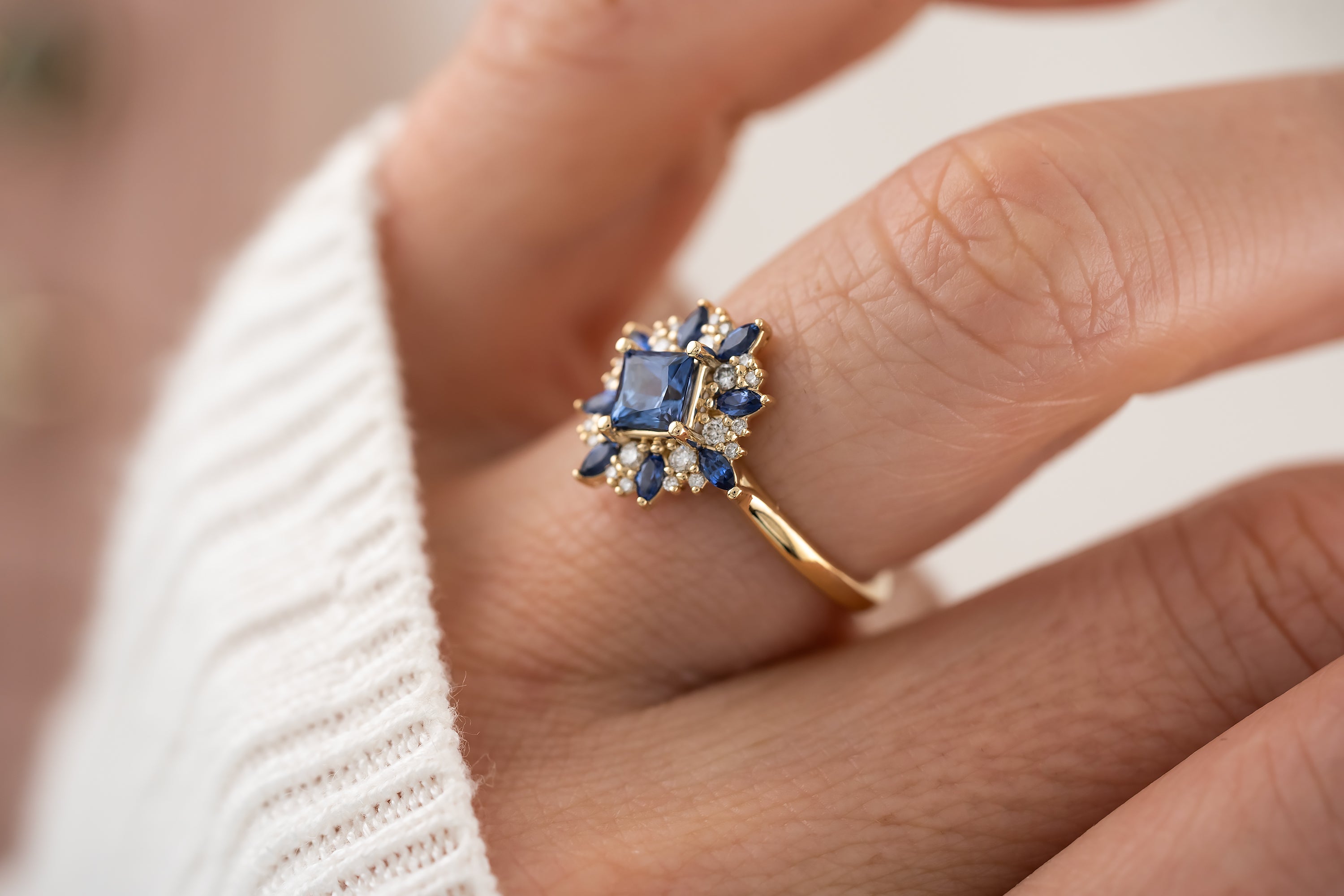 The Nieve Ring | Royal Blue Sapphire - Lavender Creek Gems